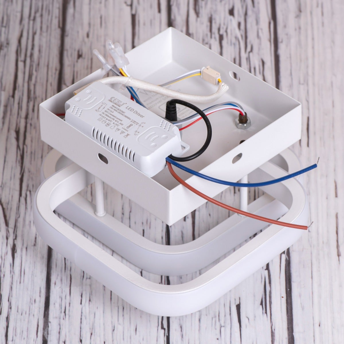 Light The Way (Square, White, 3 Color Dimmable LED with Remote Control) Ceiling Light