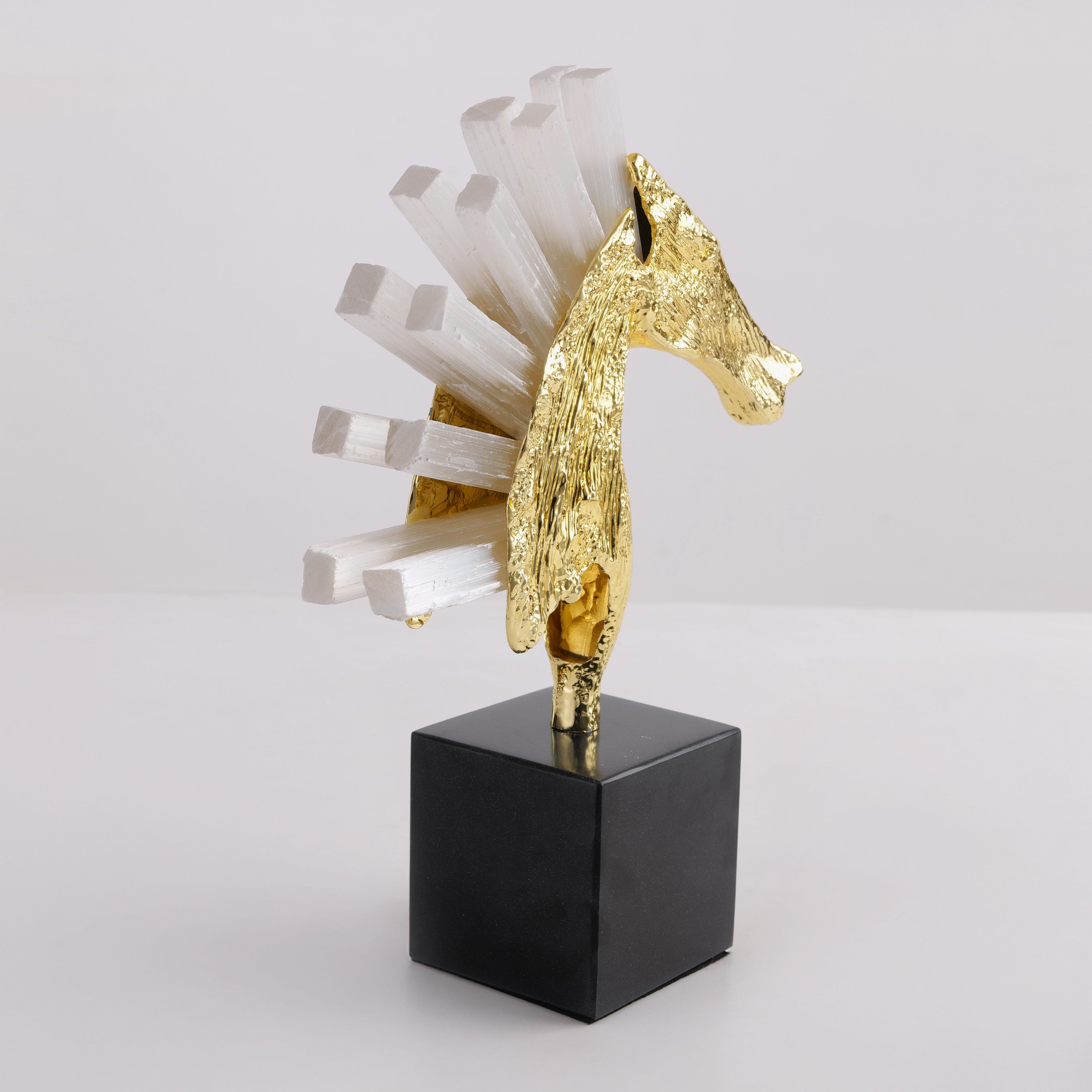 Lucky Charm (White/Gold) Black colour Marble