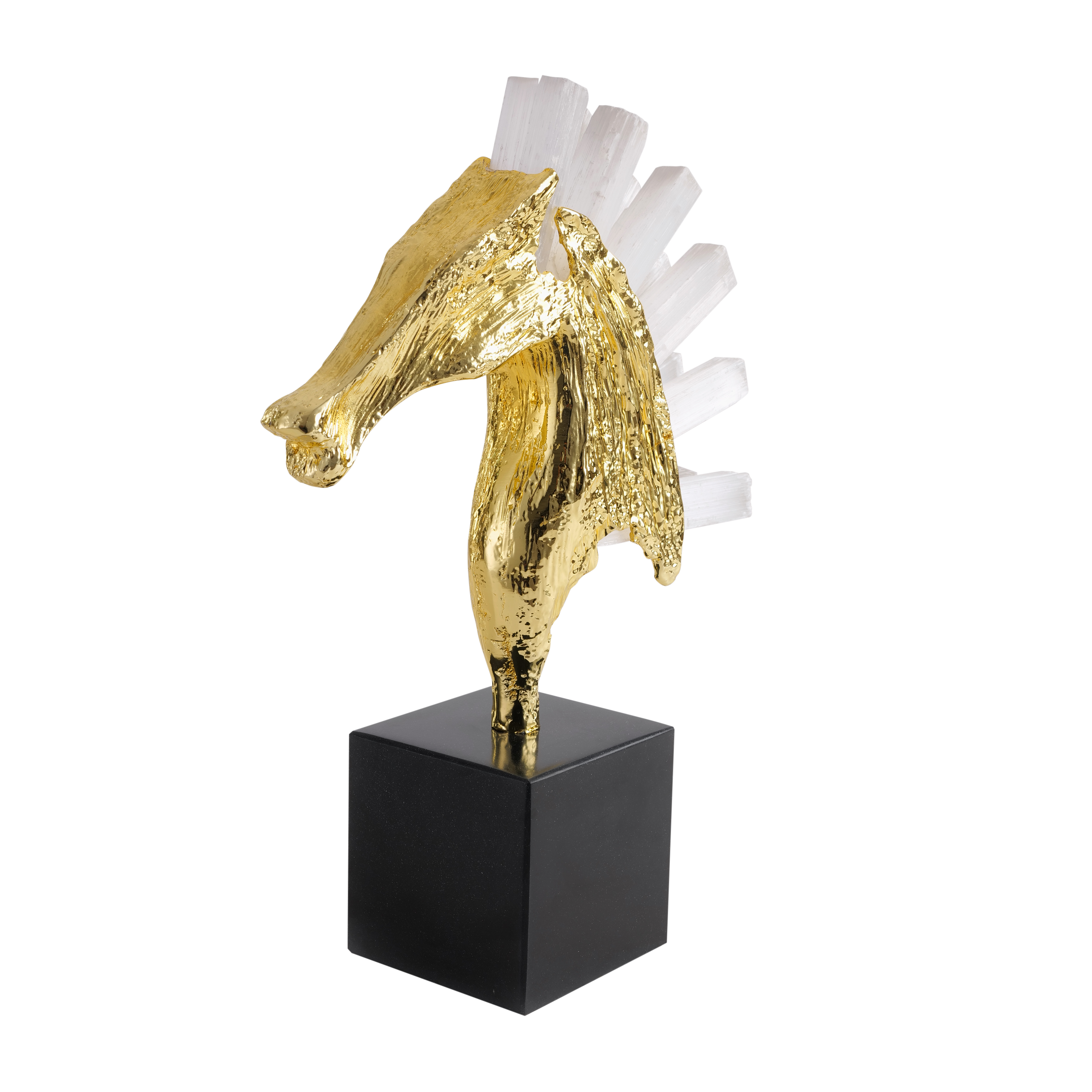 Lucky Charm (White/Gold) Black colour Marble