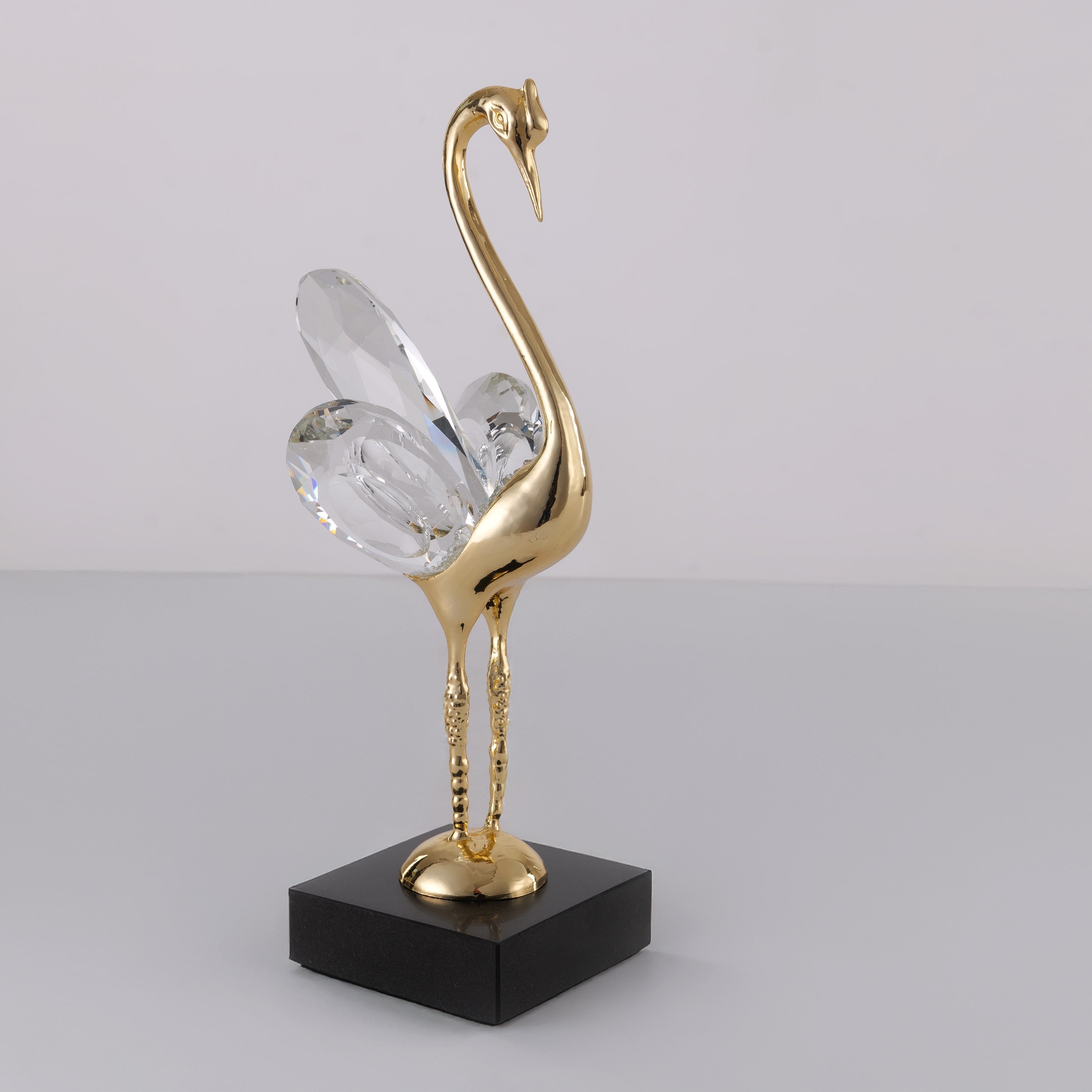 Preening Peacock (Clear,Gold/Black) Marble