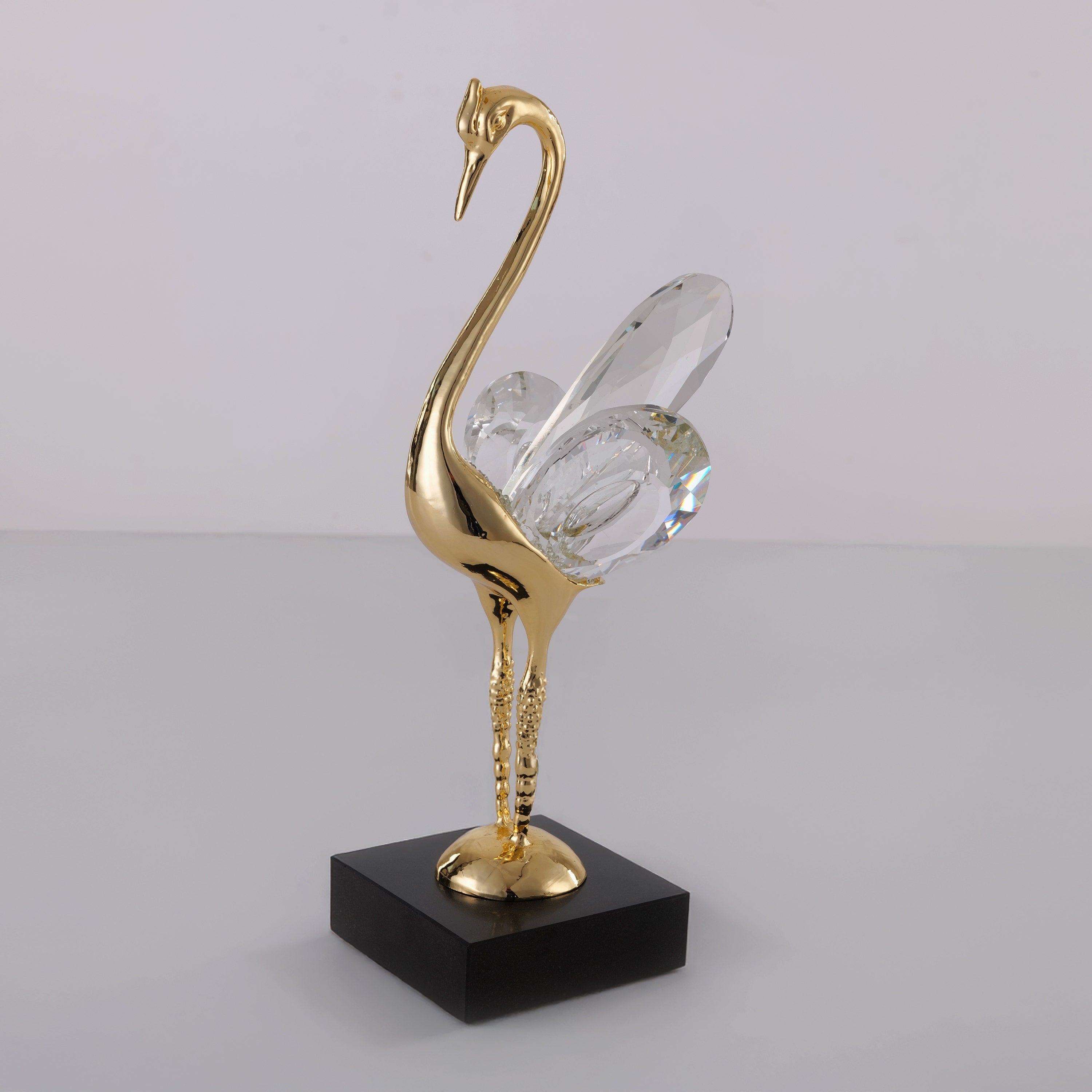 Preening Peacock (Clear,Gold/Black) Marble