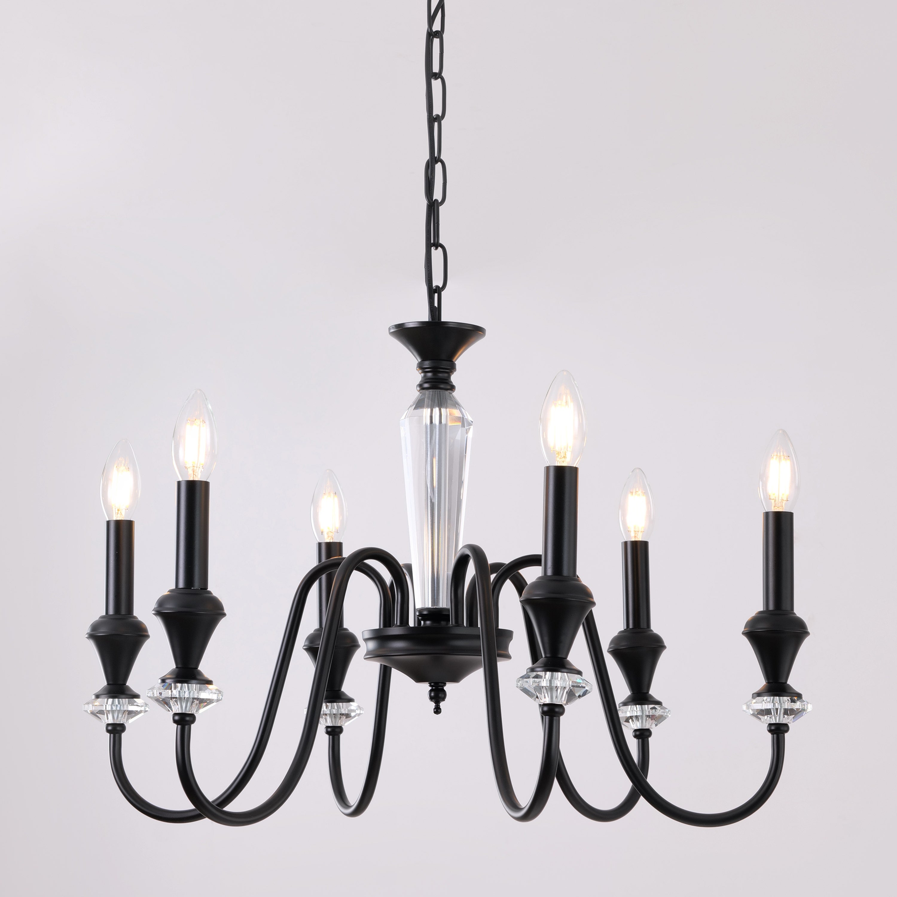 King's Way (Medium, Black) Crystal Chandelier