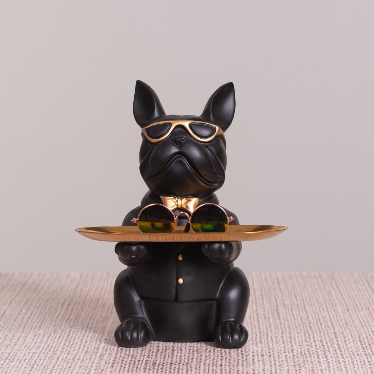 At your Service (Black, Gold) Home Decor Tray