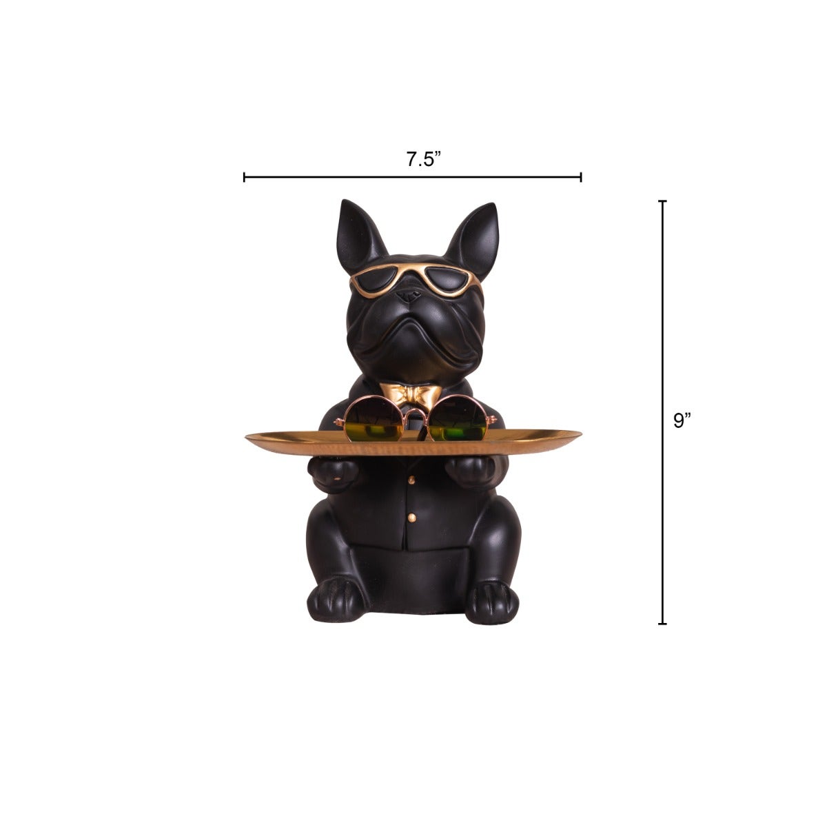 At your Service (Black, Gold) Home Decor Tray