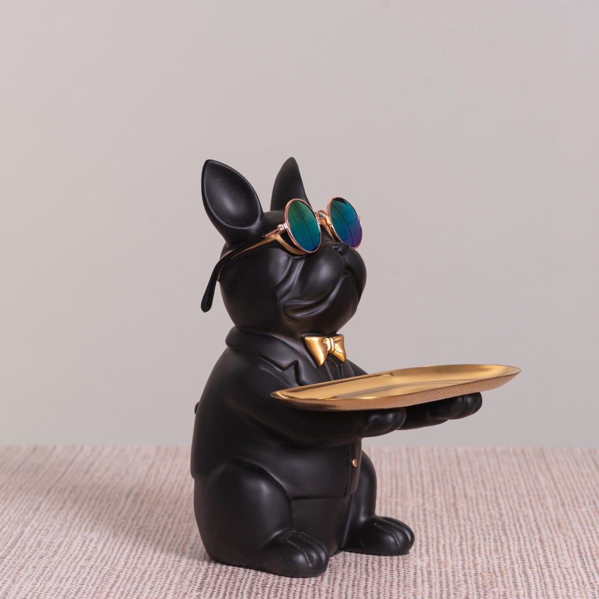 At your Service (Black, Gold) Home Decor Tray