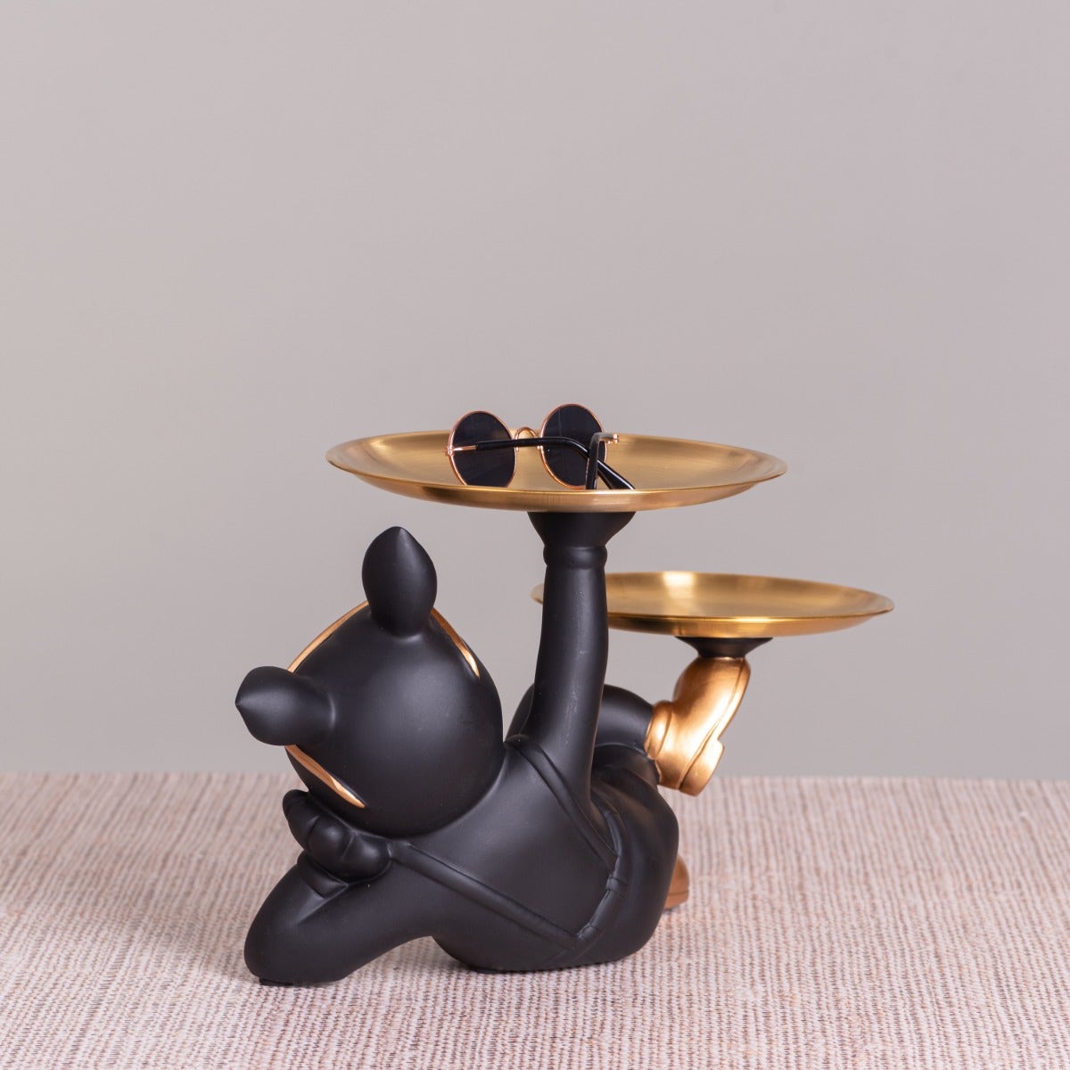 Drama Date (Black, Gold) Home Decor Tray