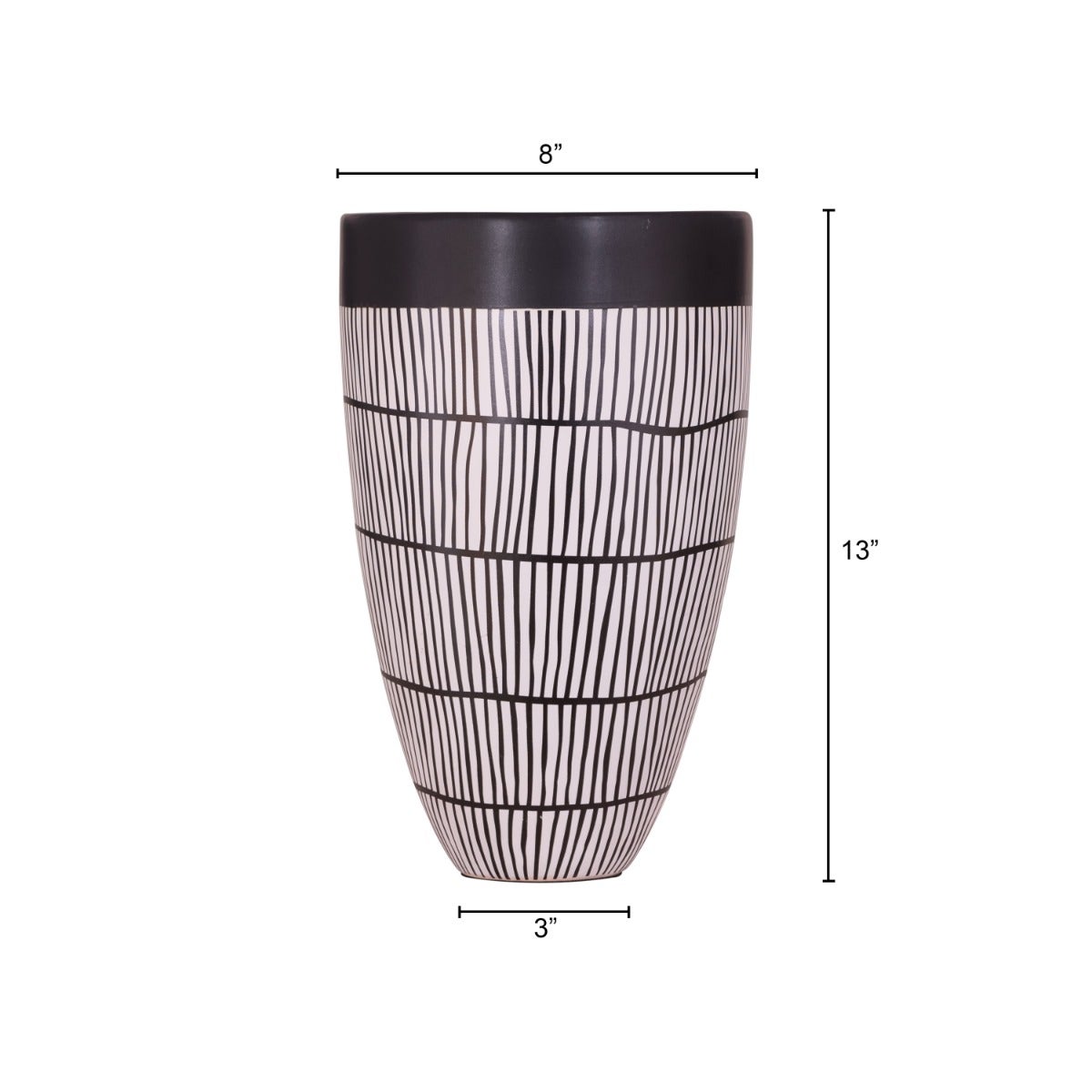 Dance On Air (Black/ White) Ceramic Vase