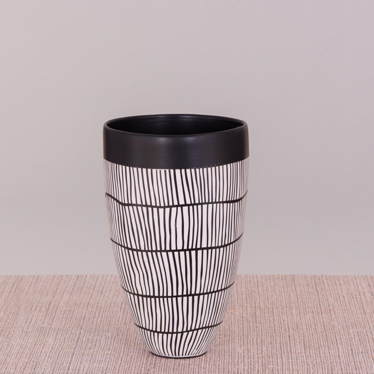 Dance On Air (Black/ White) Ceramic Vase