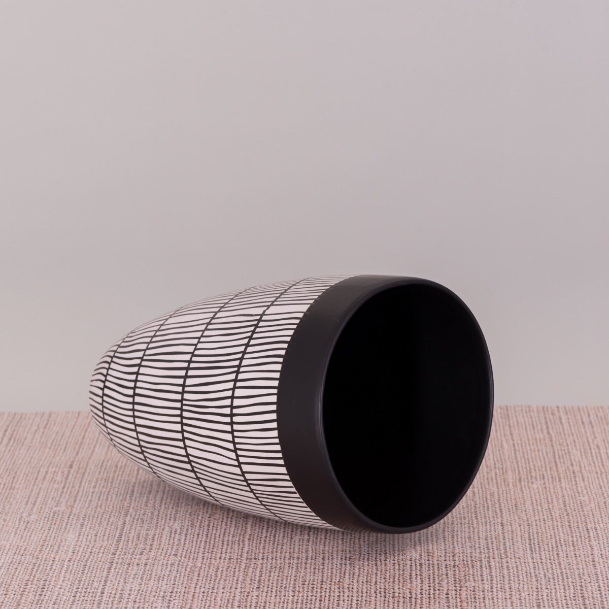 Dance On Air (Black/ White) Ceramic Vase