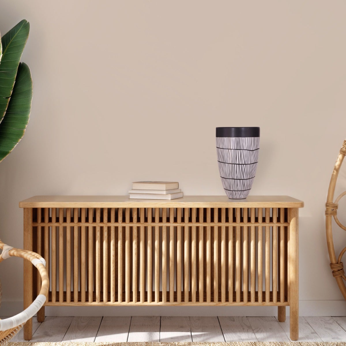 Dance On Air (Black/ White) Ceramic Vase