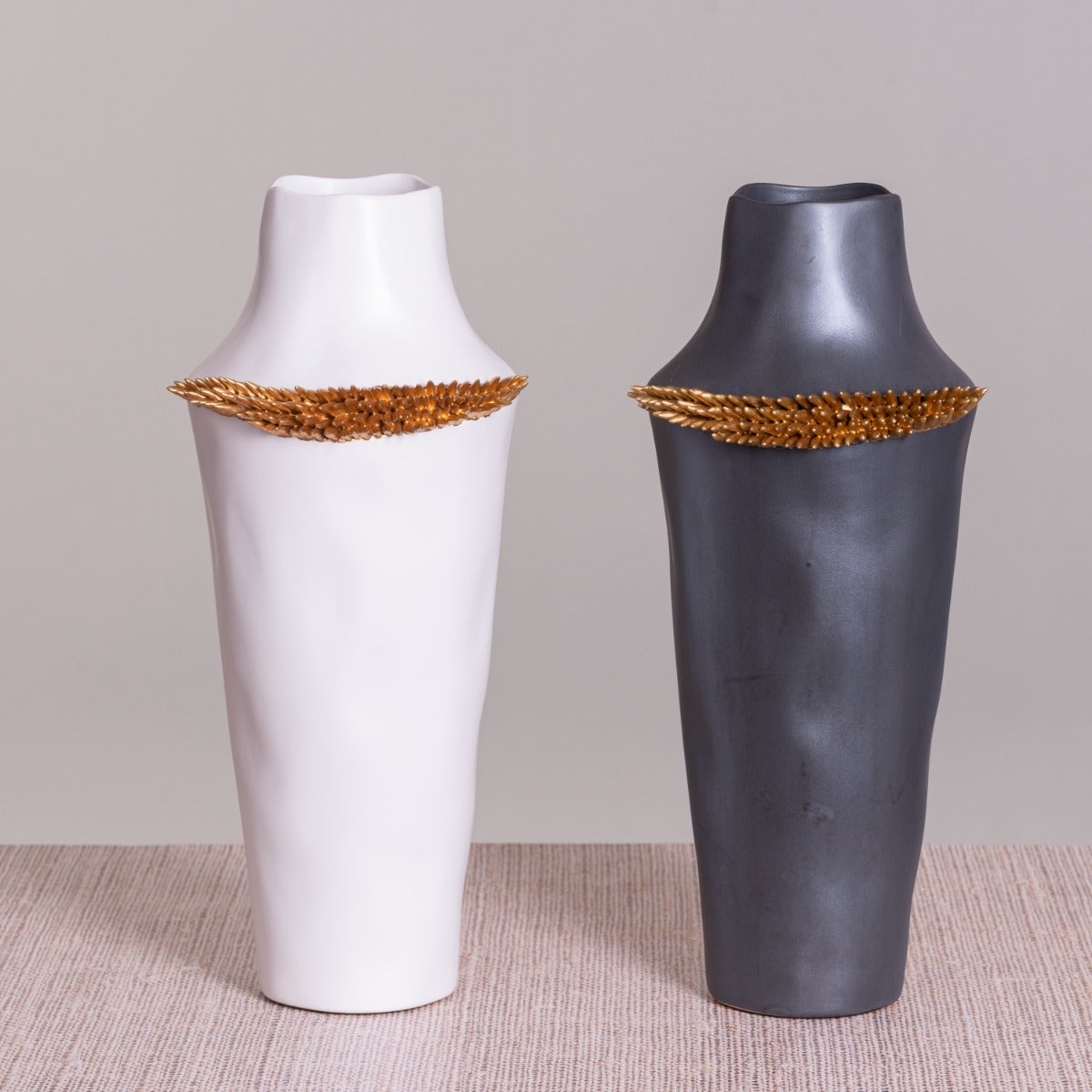 Care To Dare (White/ Gold) Ceramic Vase