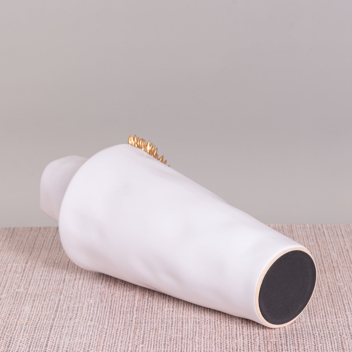 Care To Dare (White/ Gold) Ceramic Vase