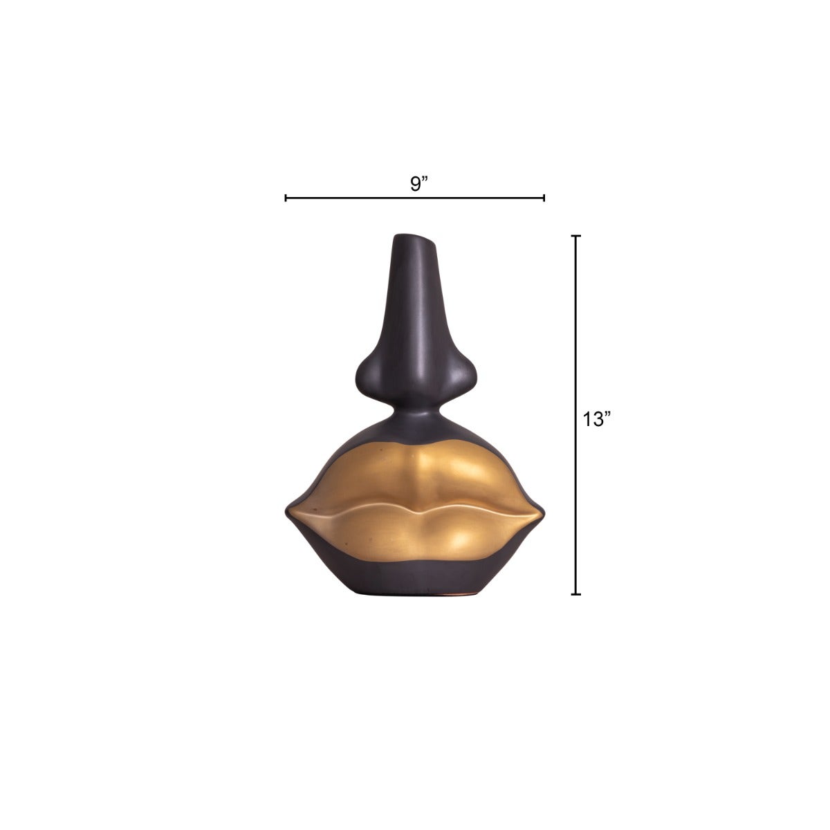 Lucky Lips (Black/ Gold) Ceramic Home Decor