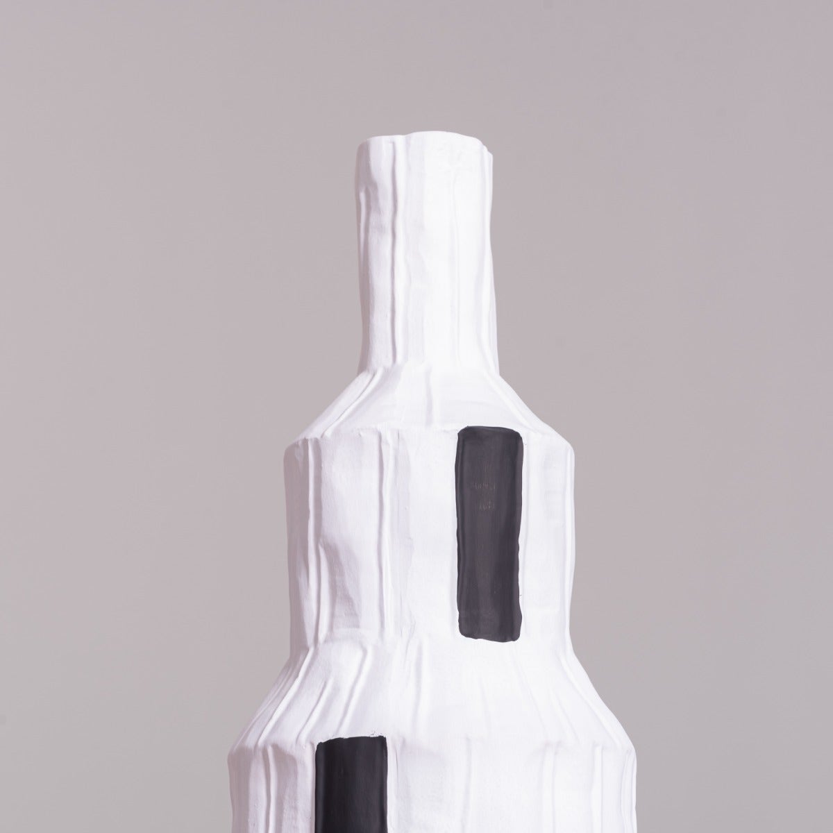 Standing Tall (Black/ White) Ceramic Vase