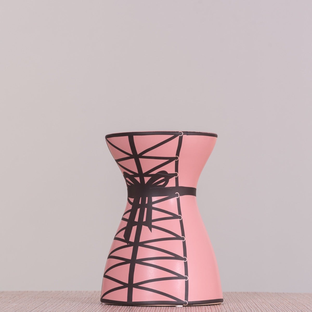 Tie Me Pretty (Black/ Pink) Ceramic Vase