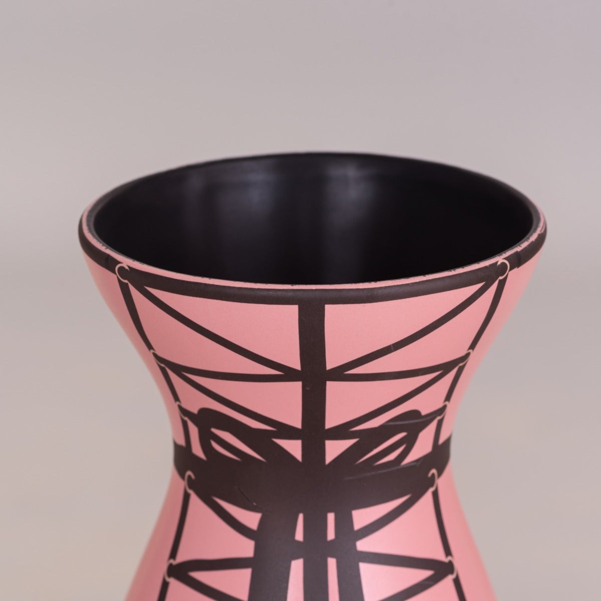 Tie Me Pretty (Black/ Pink) Ceramic Vase