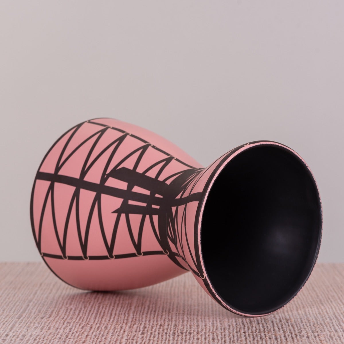 Tie Me Pretty (Black/ Pink) Ceramic Vase