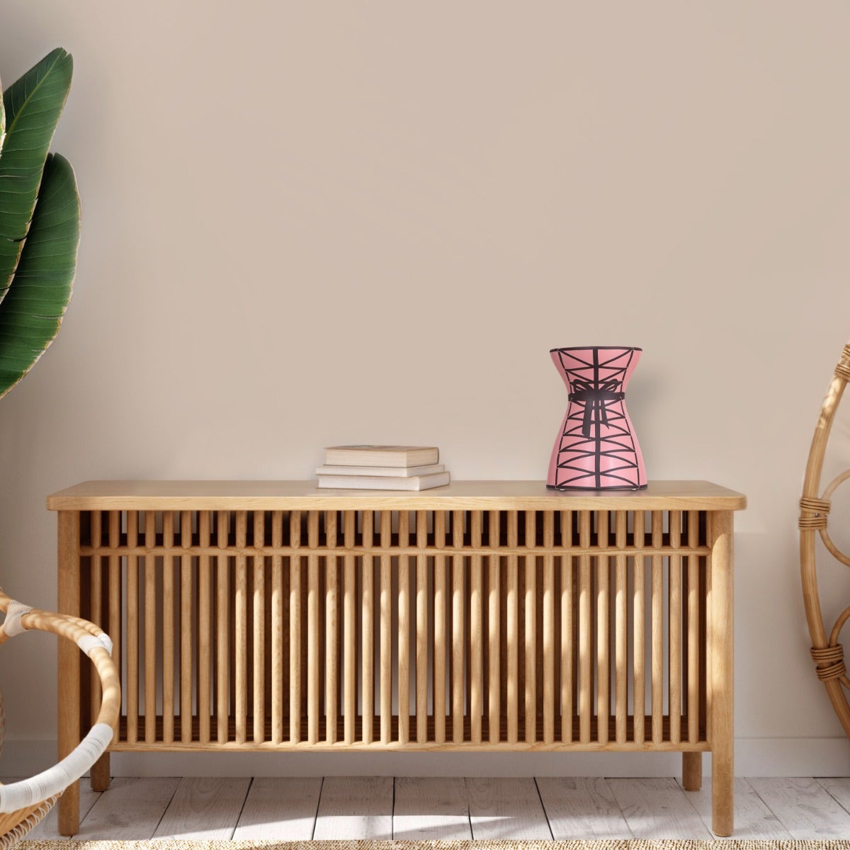 Tie Me Pretty (Black/ Pink) Ceramic Vase