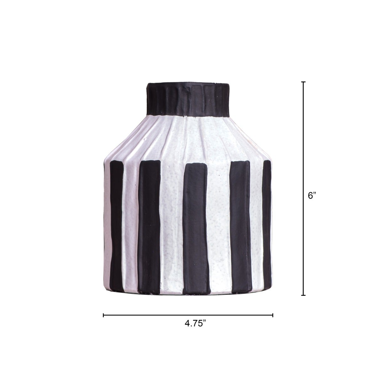 Island Treasure (White/Black) Ceramic Vase