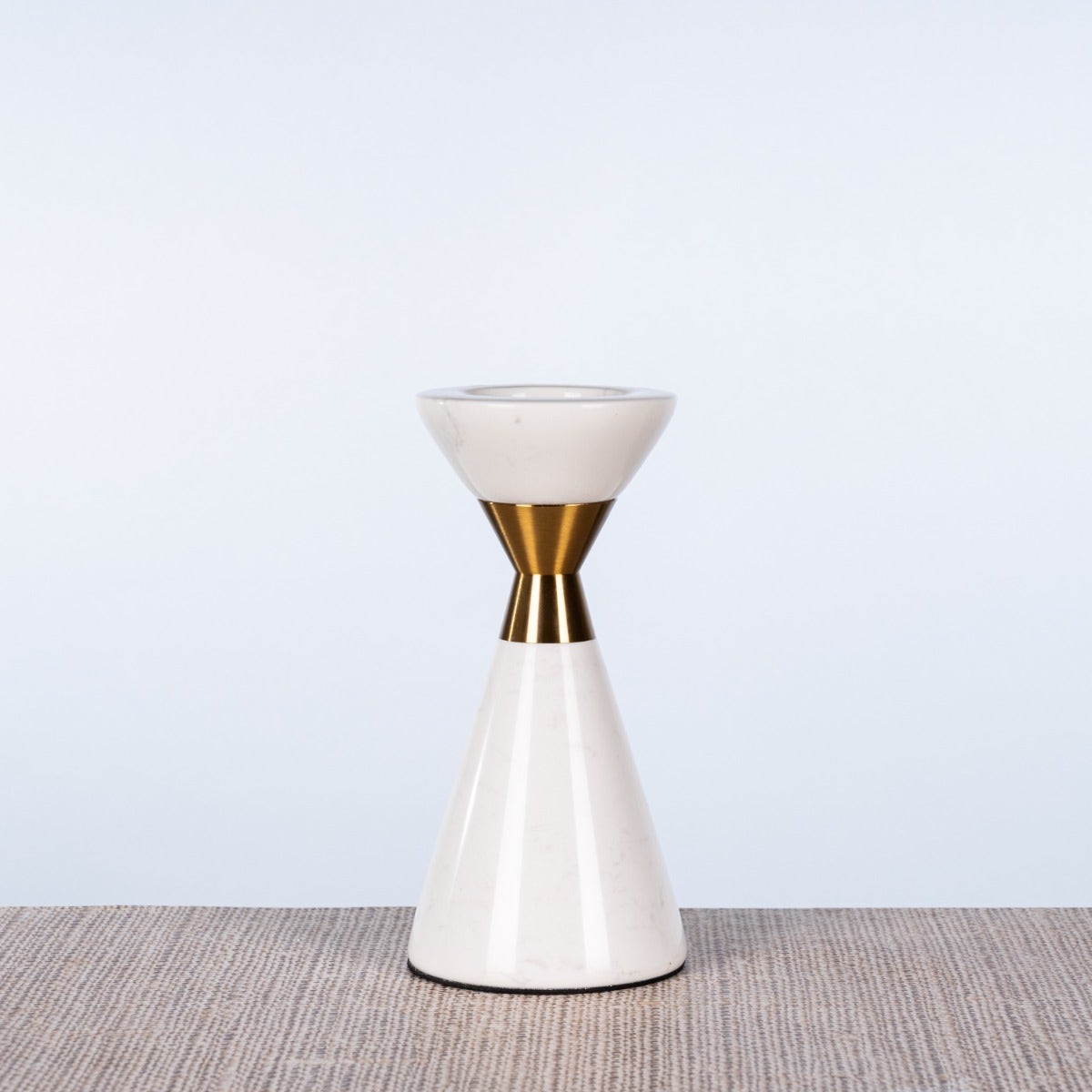 Nailed It (Large, White/Gold) Marble Candle Holder