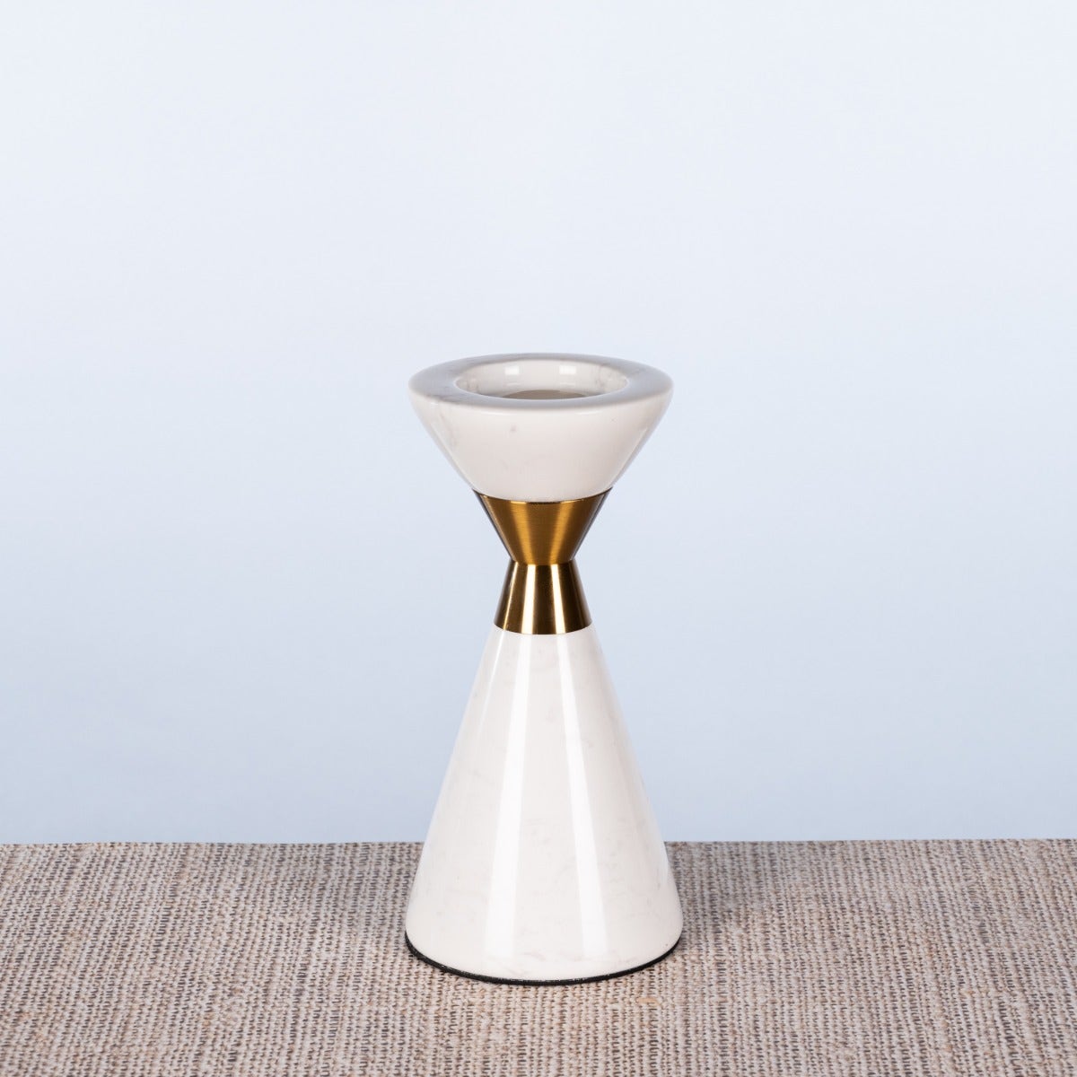 Nailed It (Large, White/Gold) Marble Candle Holder