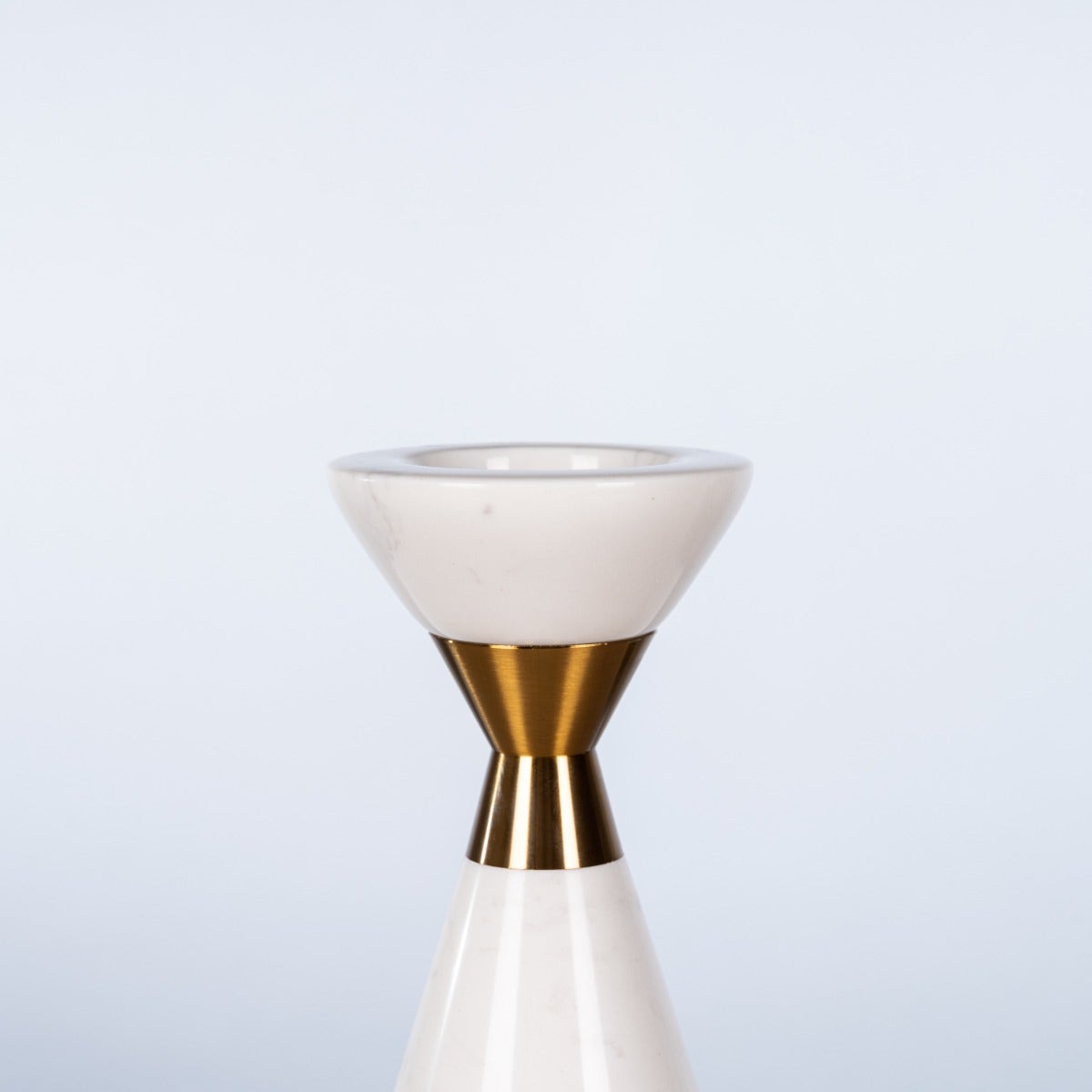 Nailed It (Large, White/Gold) Marble Candle Holder