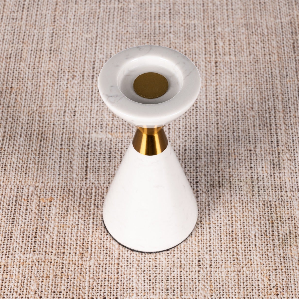 Nailed It (Large, White/Gold) Marble Candle Holder