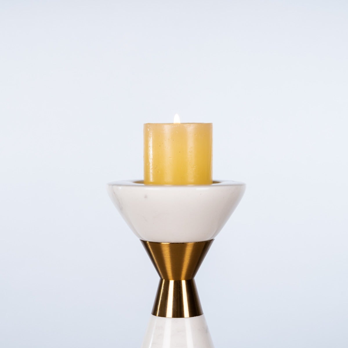 Nailed It (Large, White/Gold) Marble Candle Holder