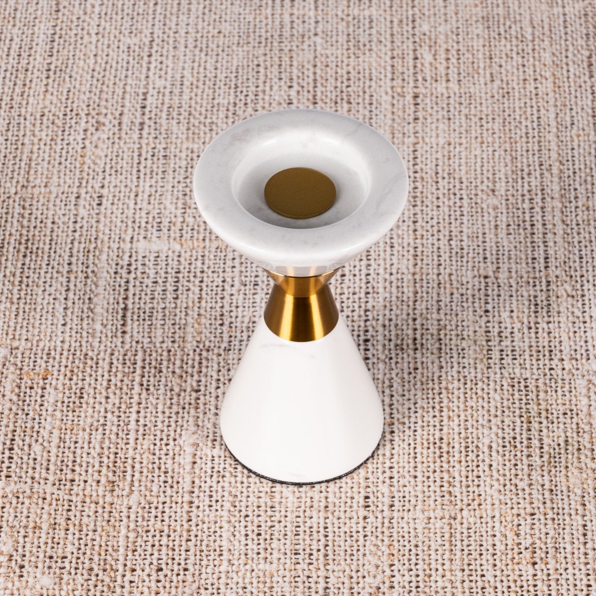 Nailed It (Small, White/Gold) Marble Candle Holder