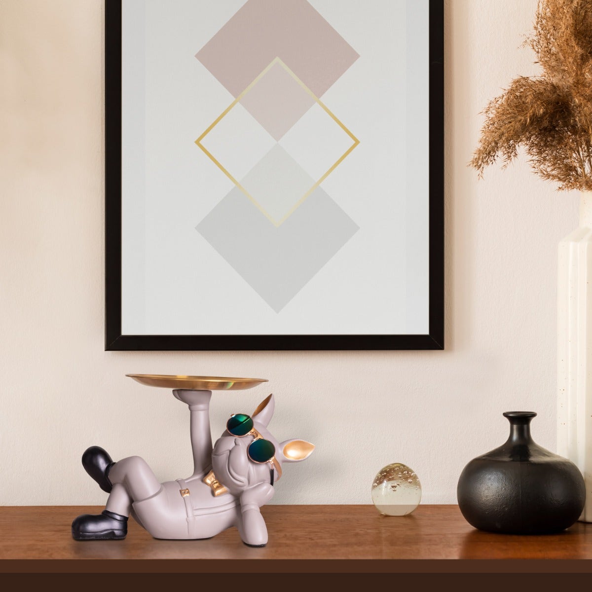 Dating Drama (Grey, Gold) Resin Home Decor Tray