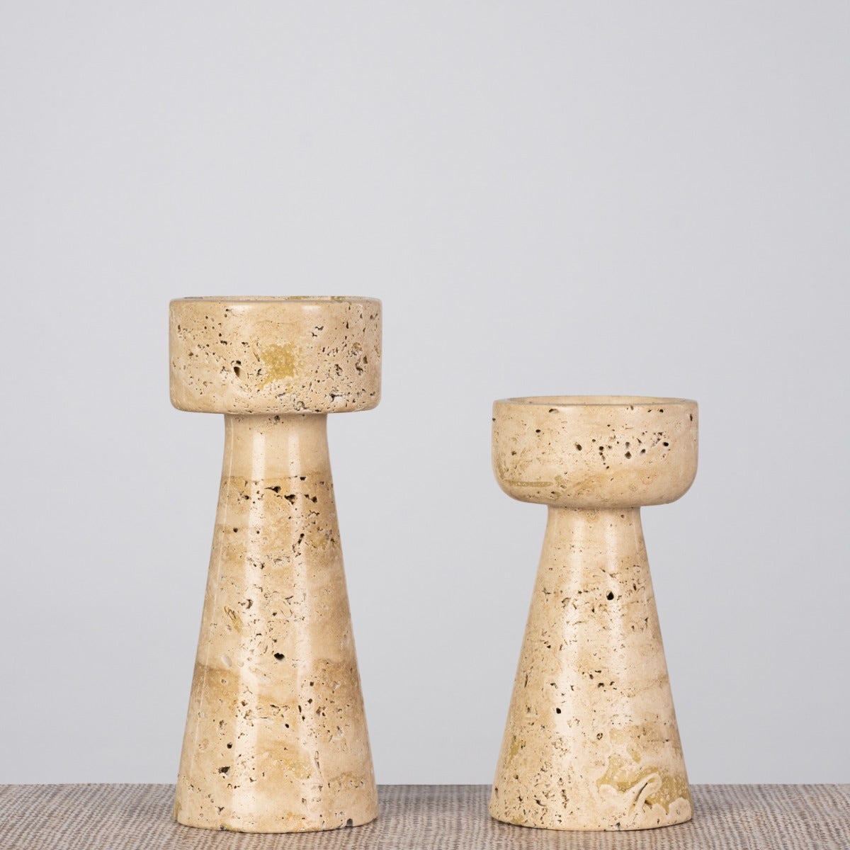 Twinning Sable (Small, Beige) Marble Candle Holder