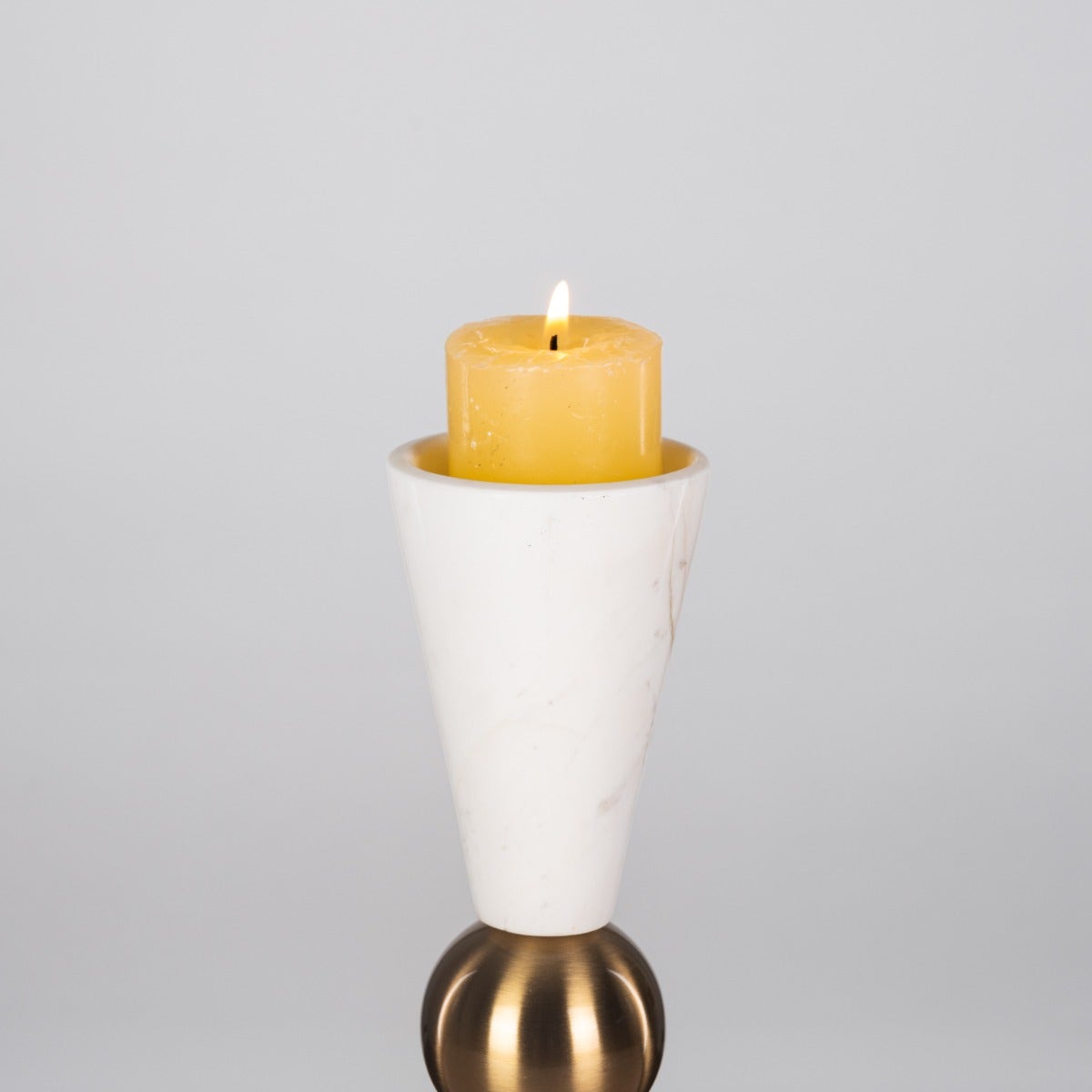 Glow Getter Double (White) Marble Candle Holder