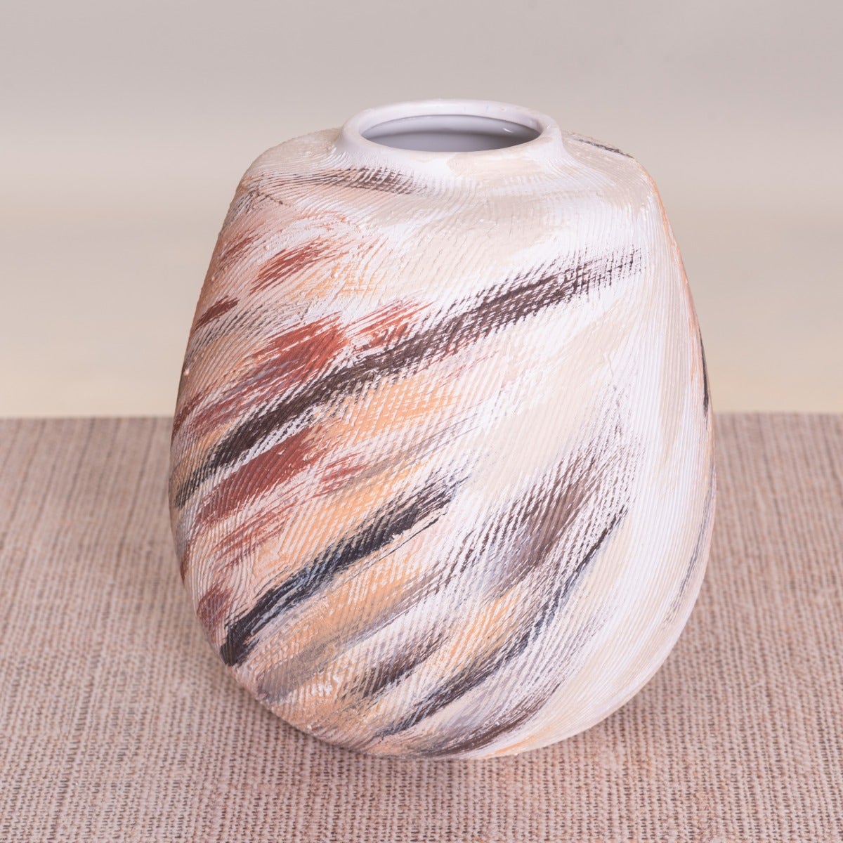 Oliver’s Olive (White/Black/Brown) Textured Ceramic Vase
