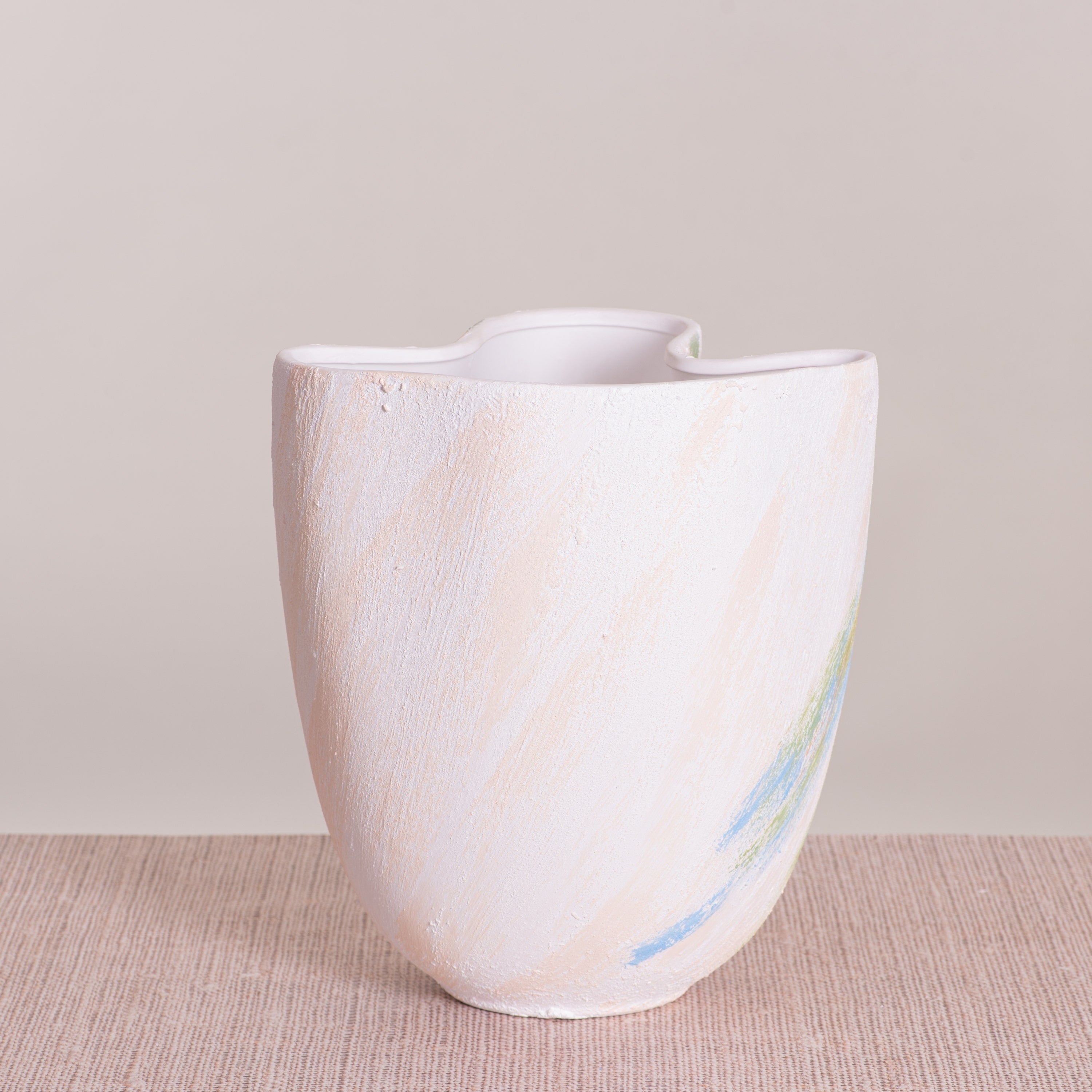 Forest Sky (White/ Blue) Textured Ceramic Vase