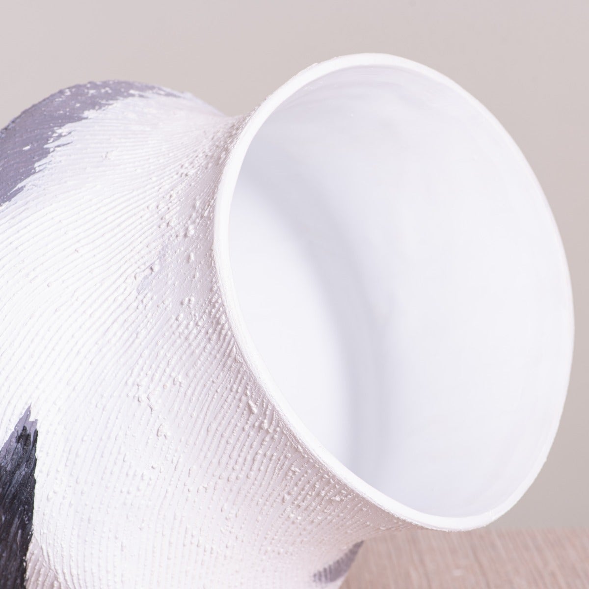 Crossroad (White/ Black) Textured Ceramic Vase