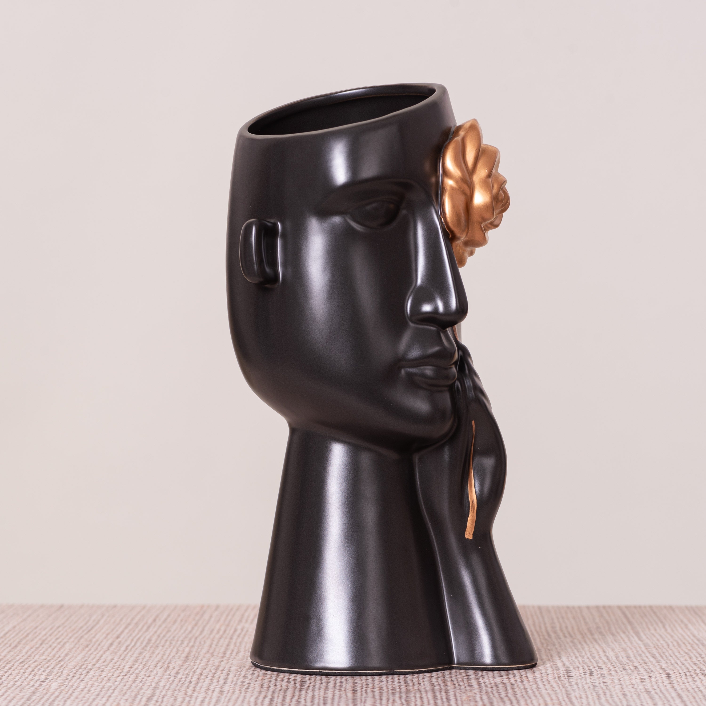 Forever Rose (Black) Ceramic Vase
