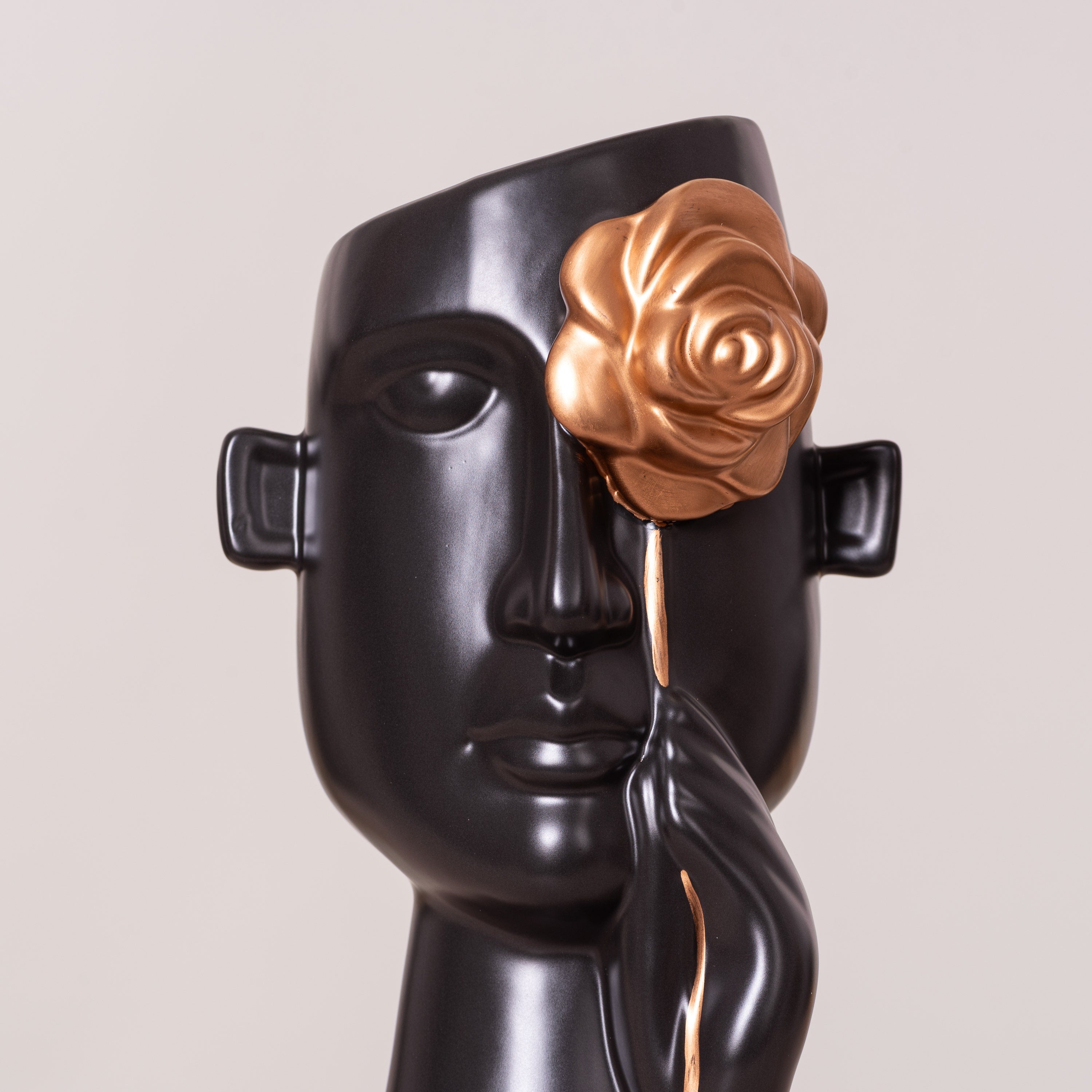 Forever Rose (Black) Ceramic Vase