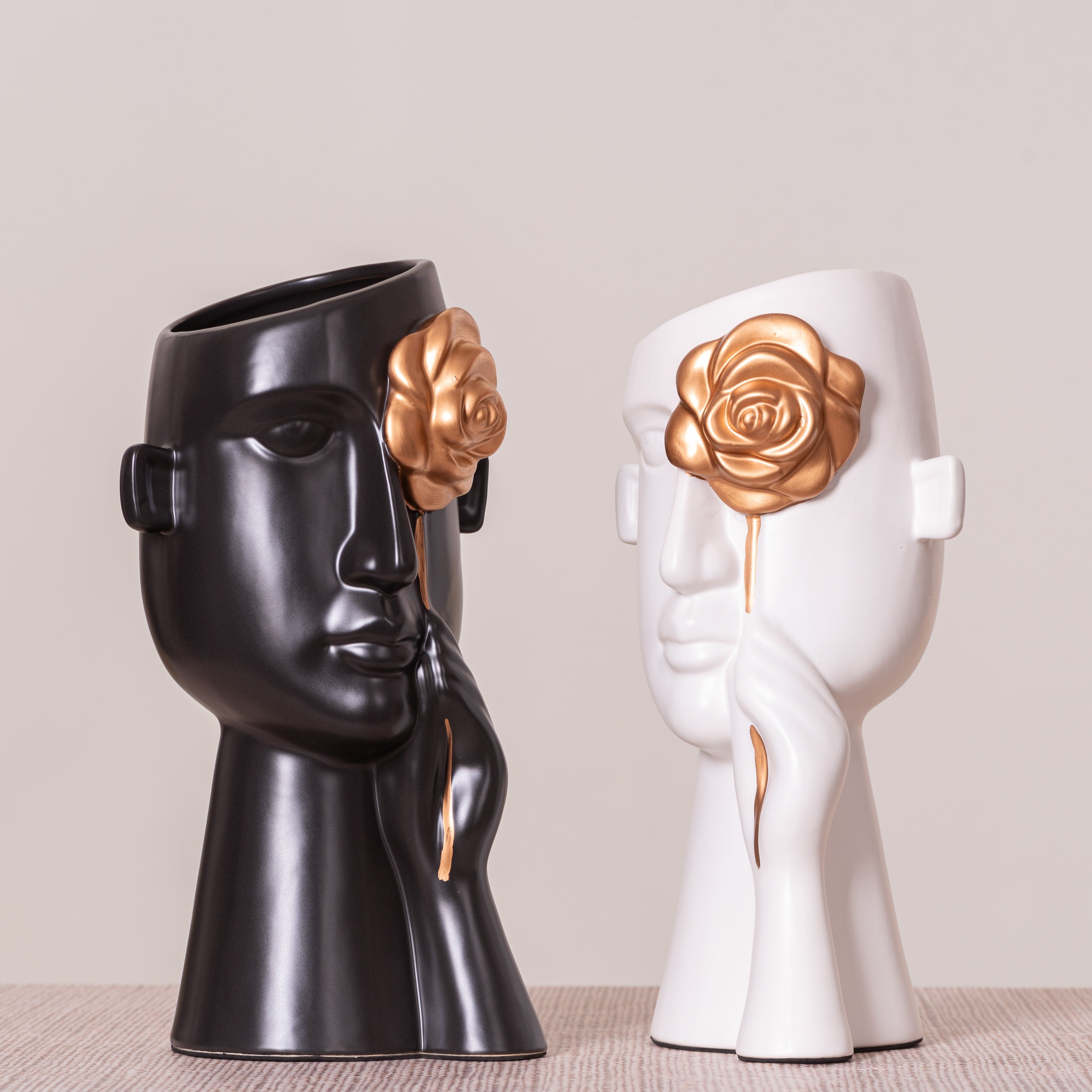 Forever Rose (Black) Ceramic Vase