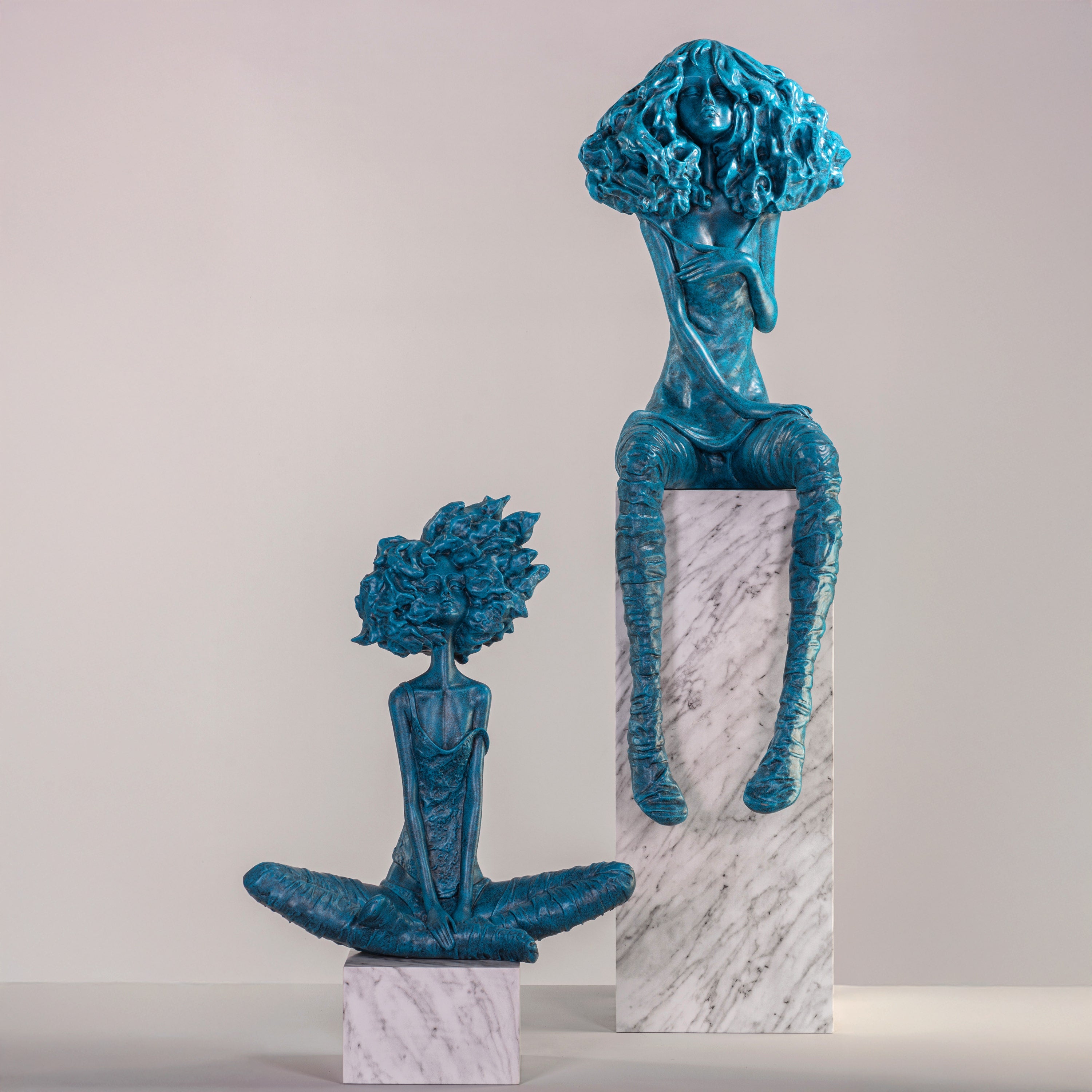 Meet Me Underwater (Blue, White) Marble Home Decor