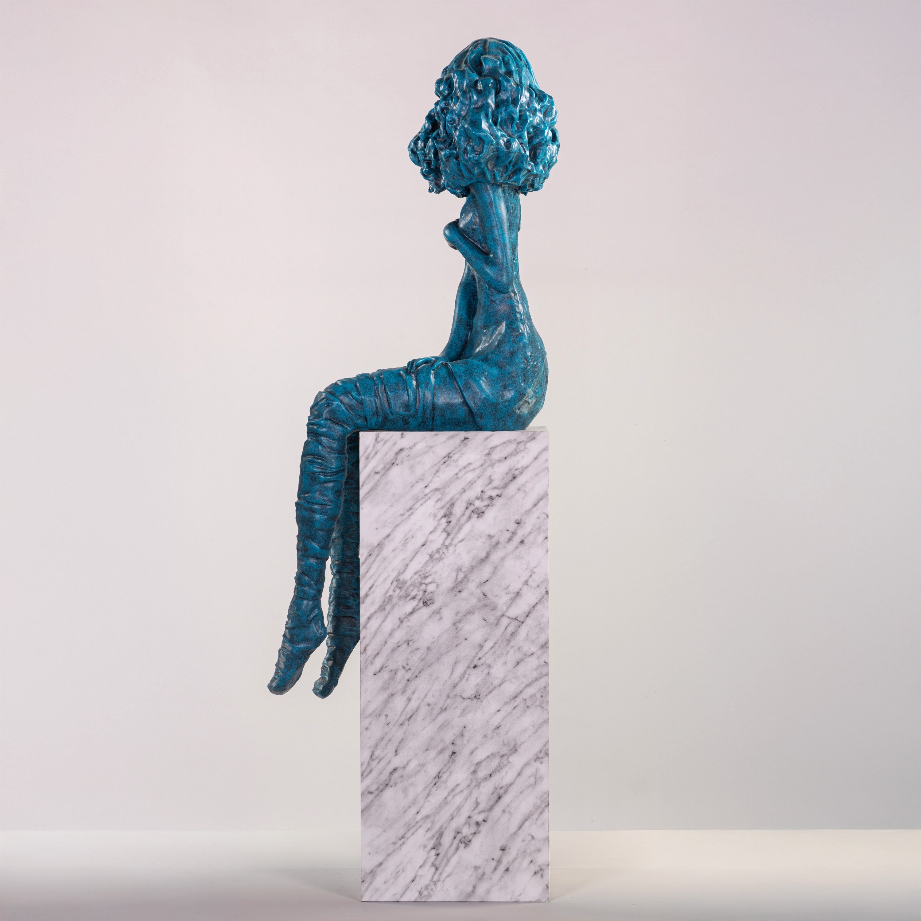 Meet Me Underwater (Blue, White) Marble Home Decor