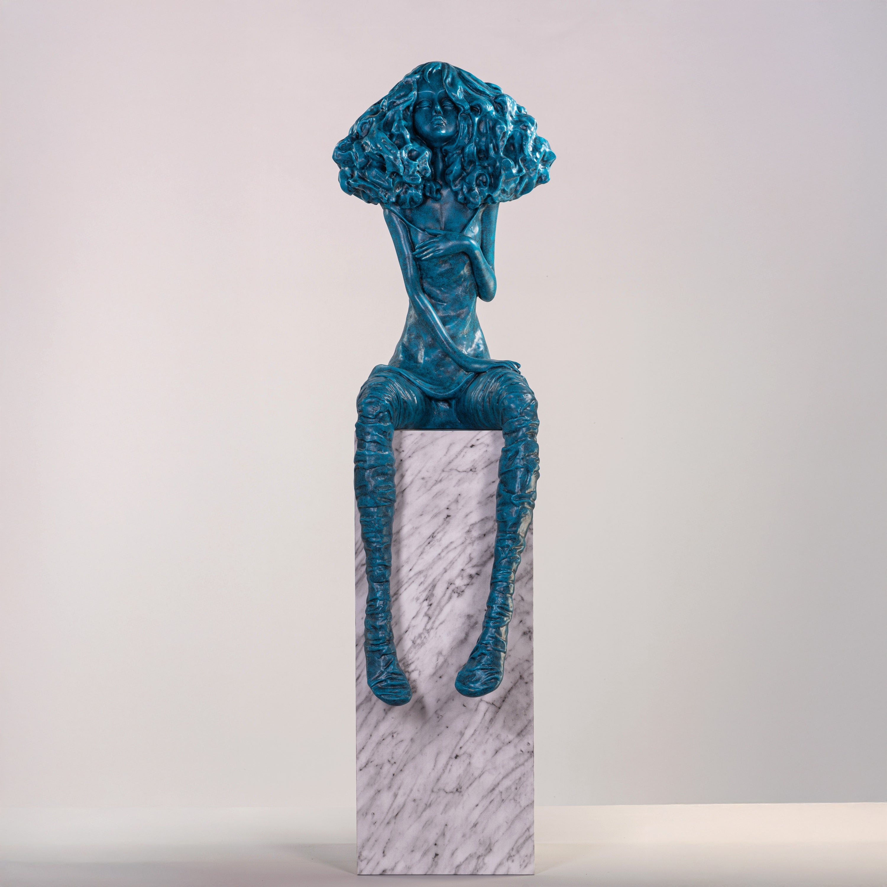 Meet Me Underwater (Blue, White) Marble Home Decor