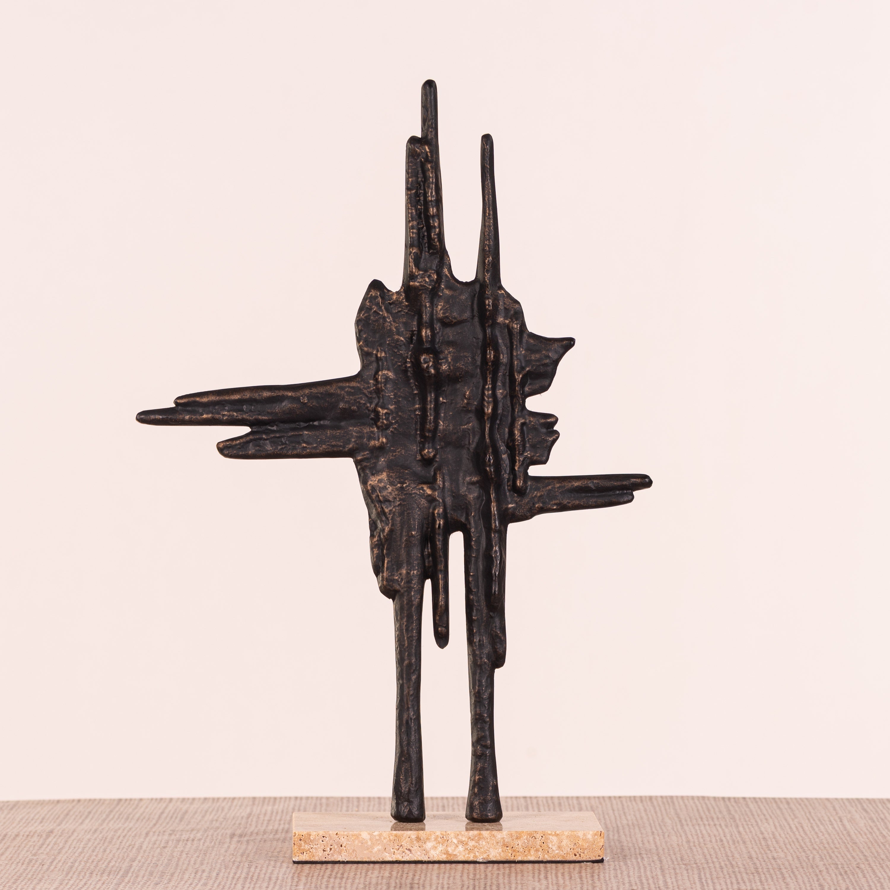 Amorphous Amour (Black, Beige) Marble Home Decor