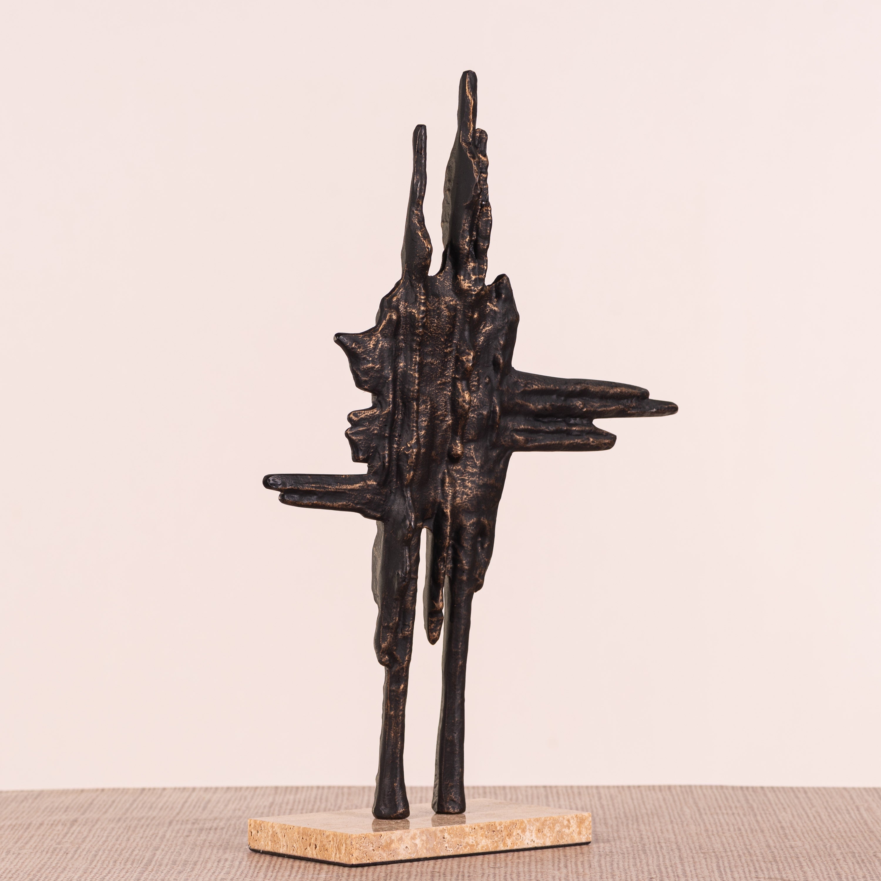 Amorphous Amour (Black, Beige) Marble Home Decor