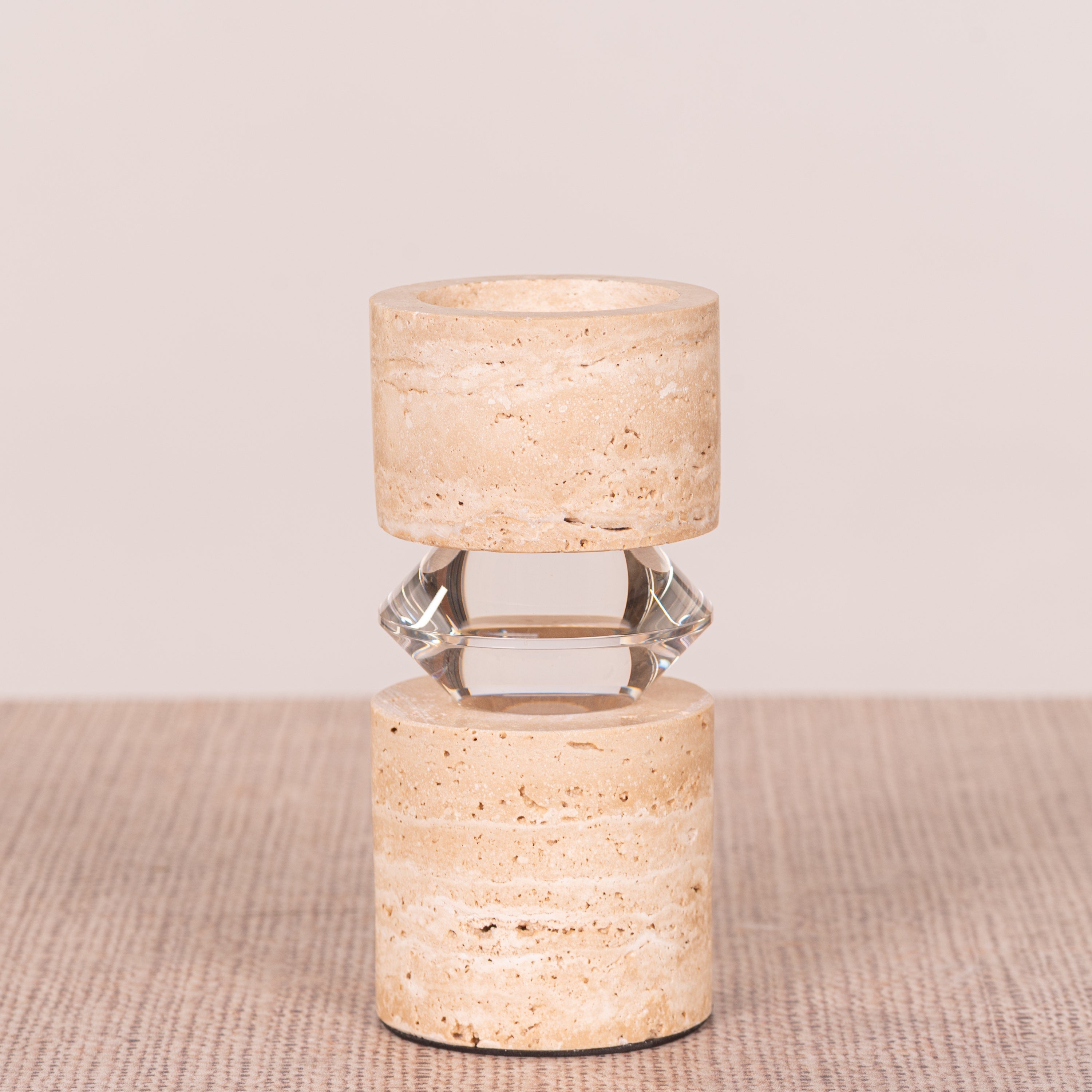 Like Water (Medium, Beige) Marble Candle Holder