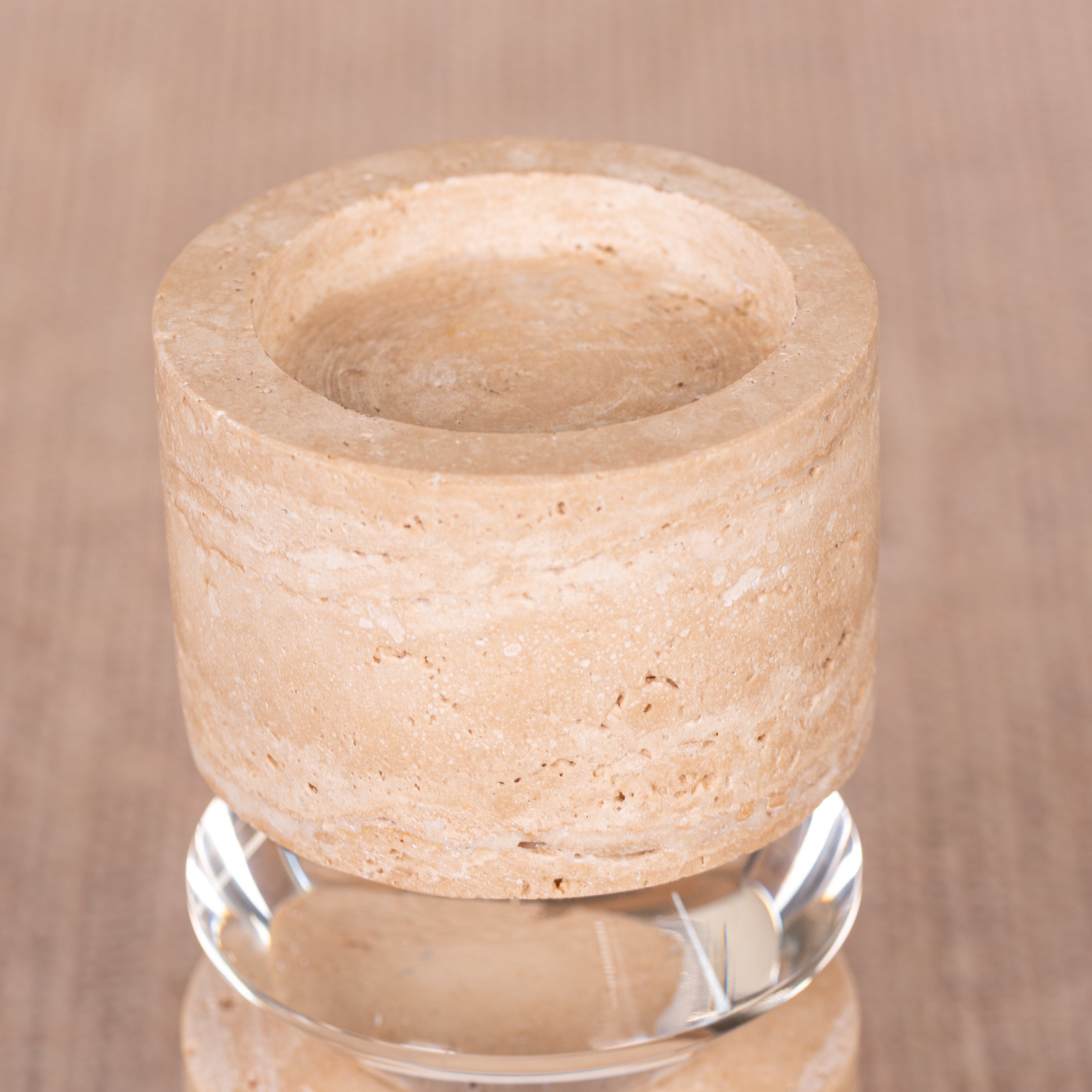 Like Water (Medium, Beige) Marble Candle Holder