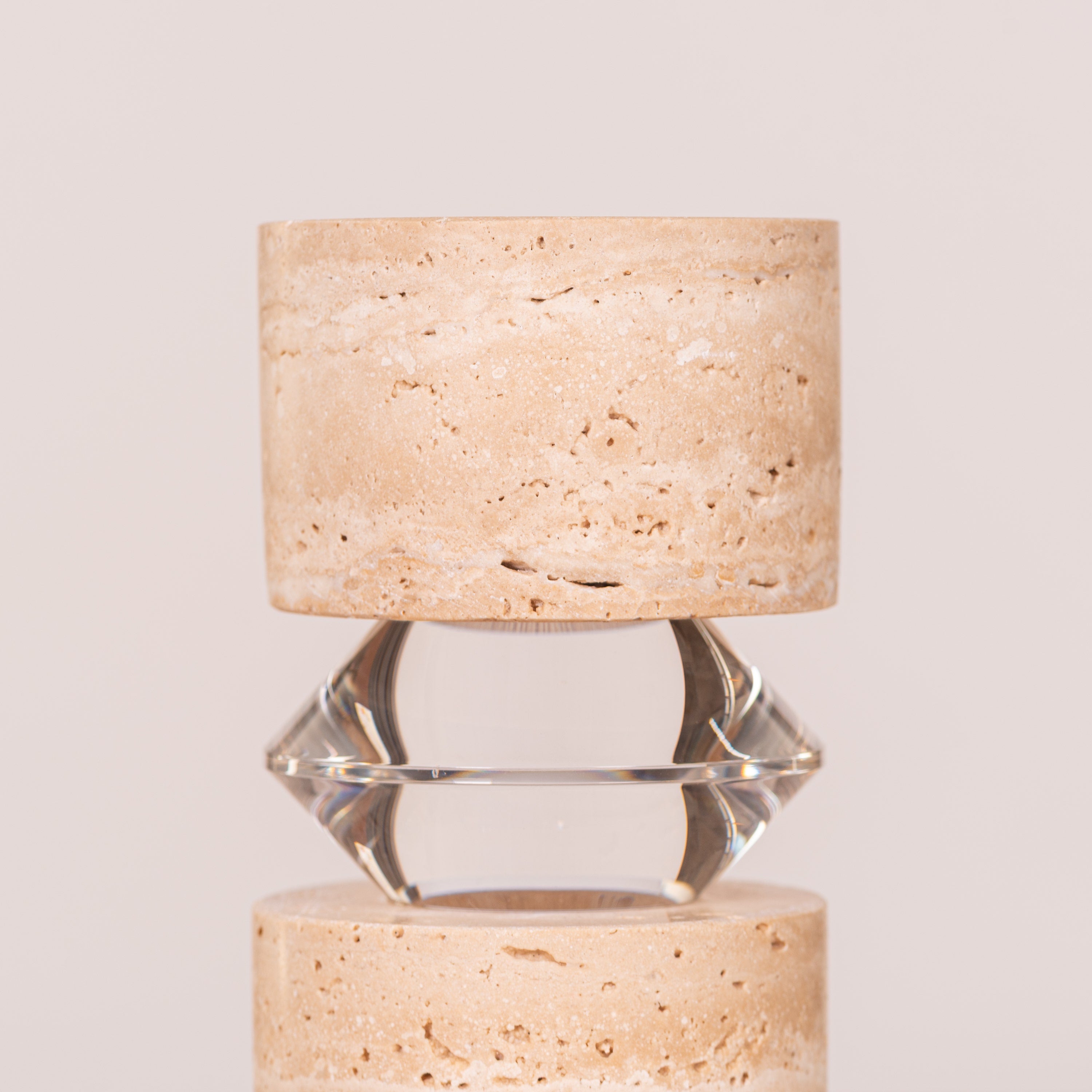 Like Water (Medium, Beige) Marble Candle Holder