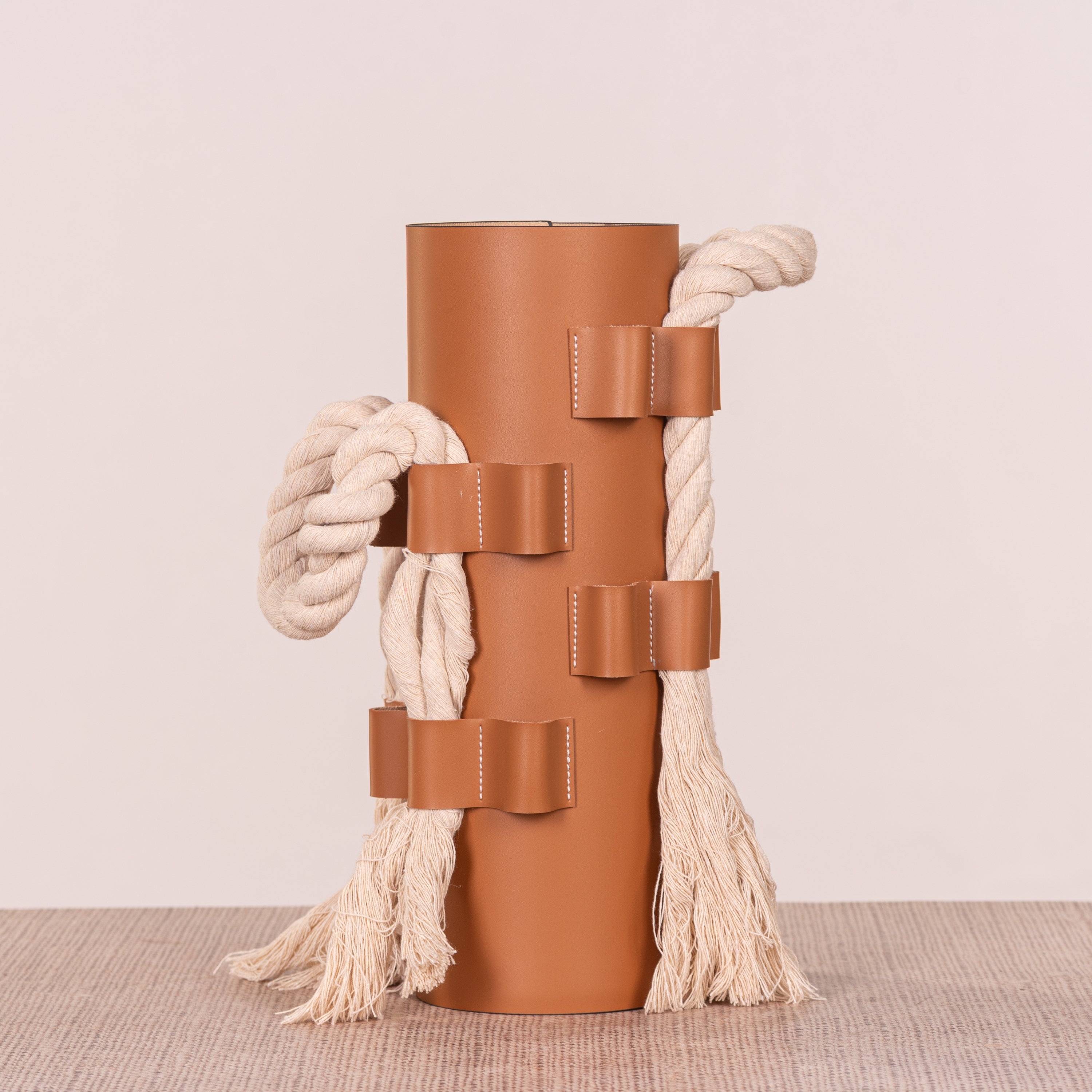 Come Undone (Brown) Faux Leather Vase