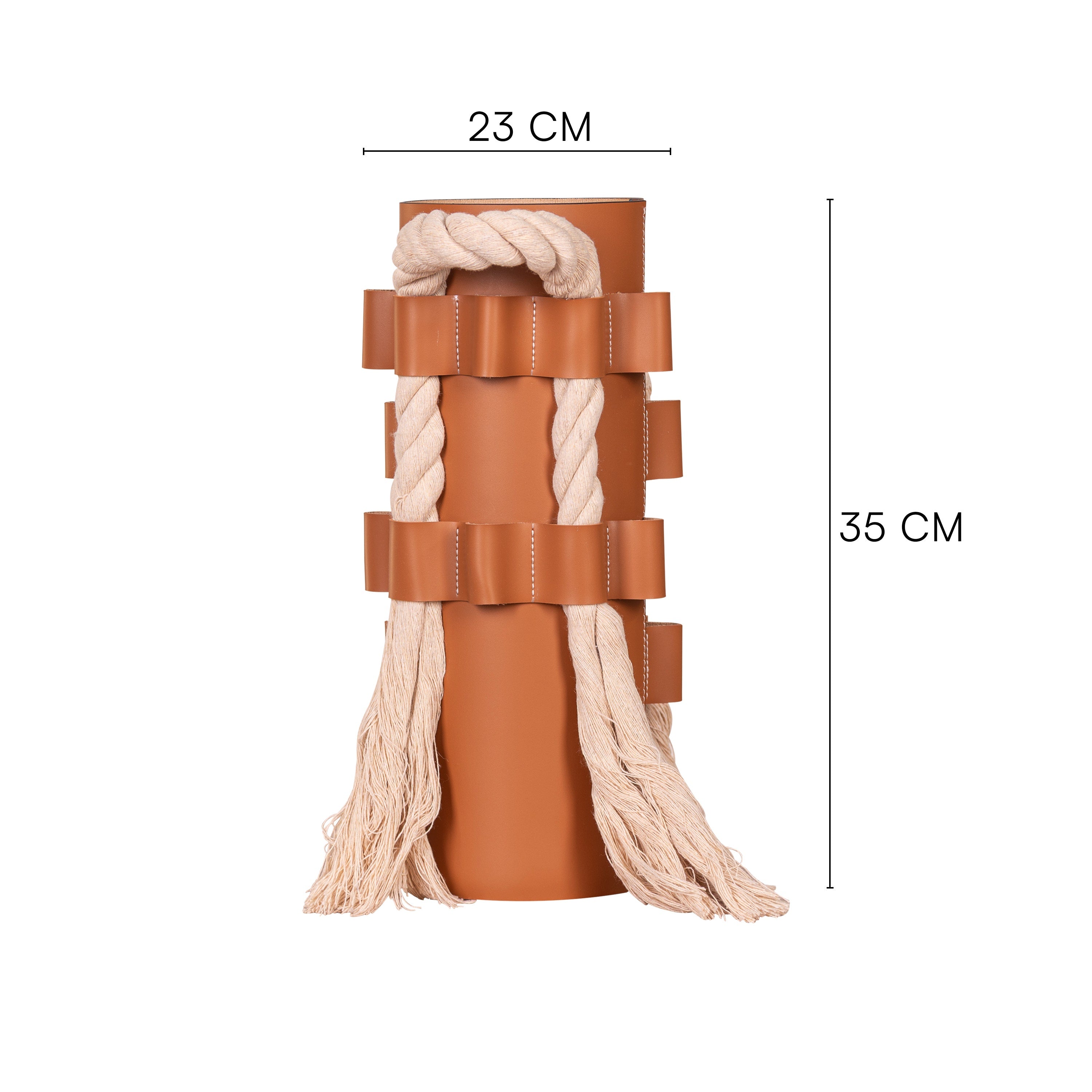 Come Undone (Brown) Faux Leather Vase