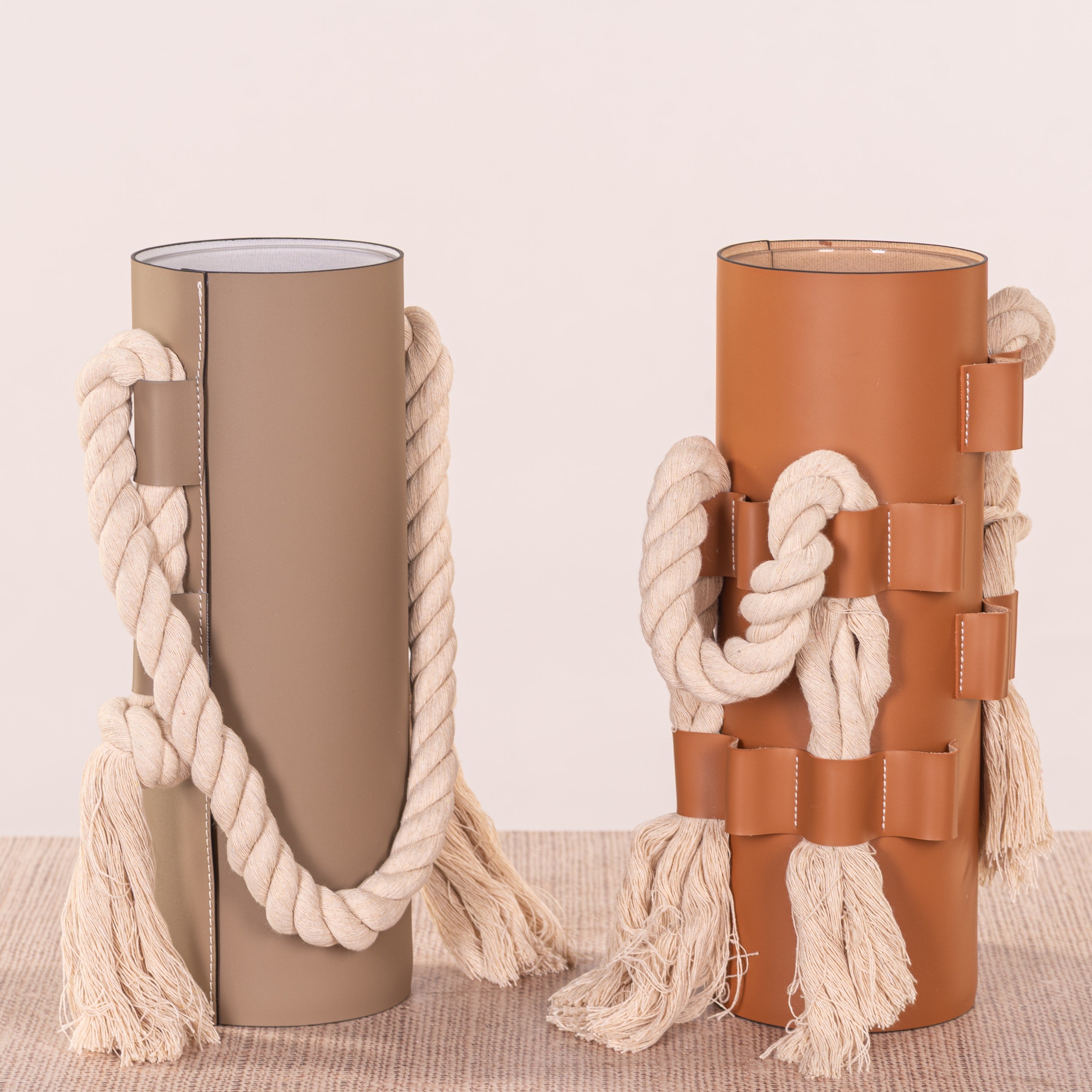 Come Undone (Brown) Faux Leather Vase