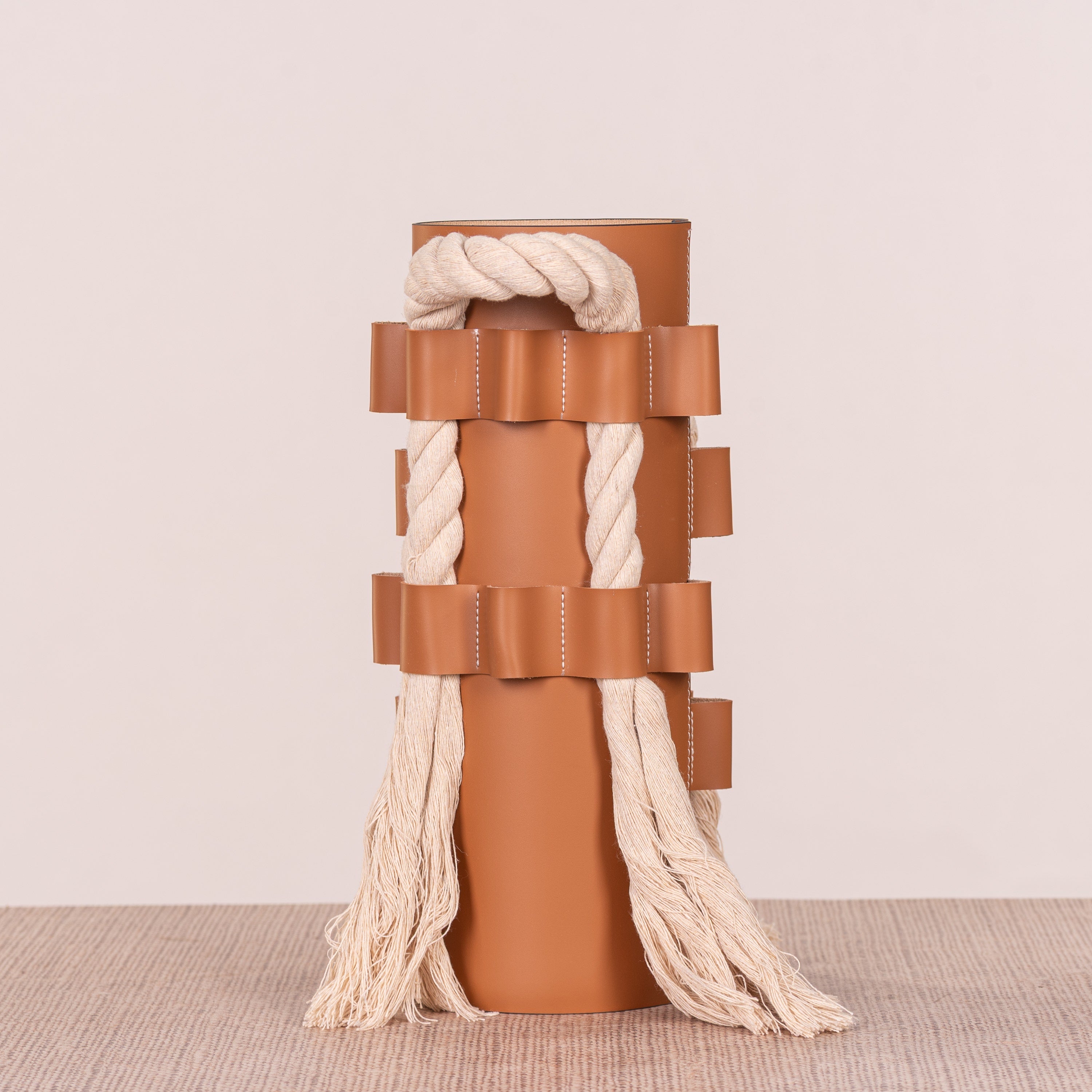 Come Undone (Brown) Faux Leather Vase